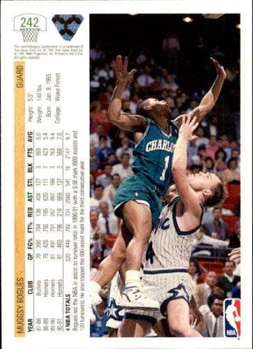 1991-92 Upper Deck #242 Muggsy Bogues NBA Basketball Trading Card - Rare Collectible for Sports Memorabilia Enthusiasts - Perfect for Display, Investment, and Nostalgic Basketball Fans