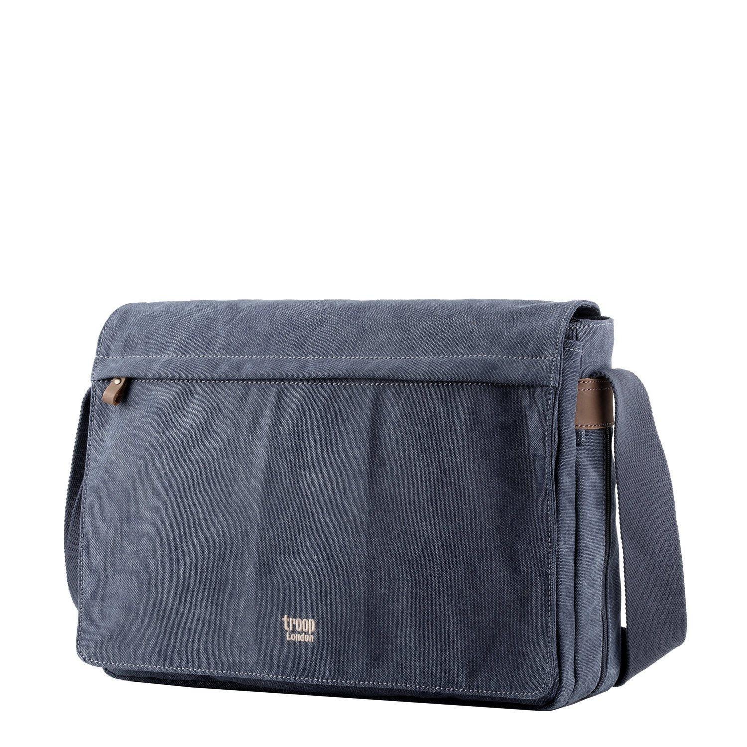TRP0371 Troop London Classic Canvas Laptop Messenger Bag - Large 18 Inch Diagonal - Perfect for Work, Travel & College