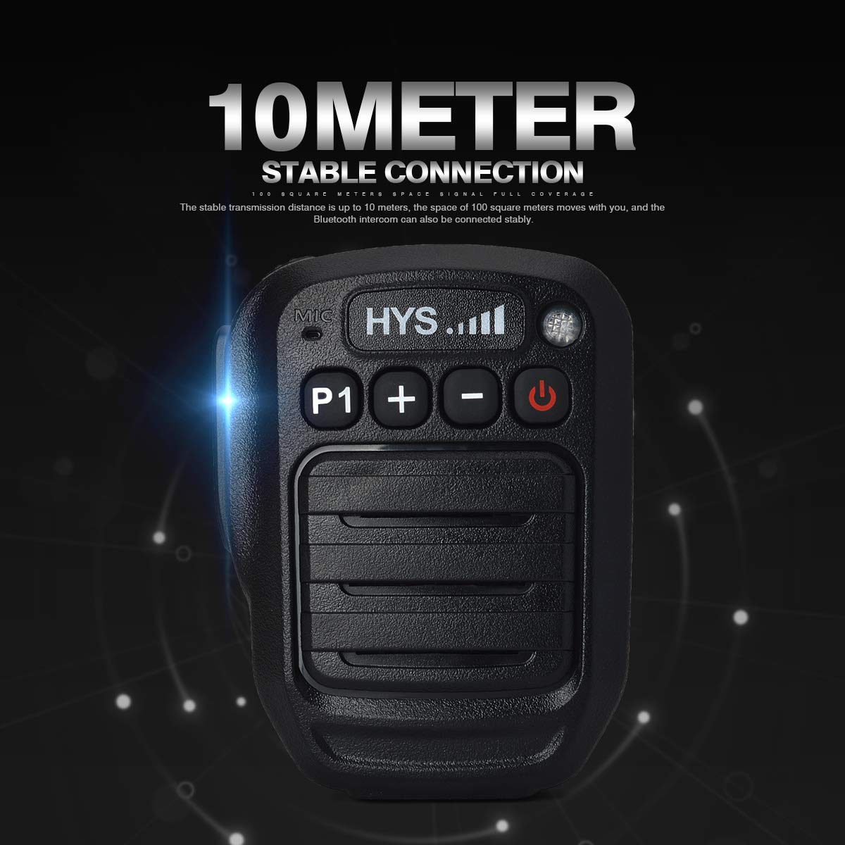 HYS Bluetooth Wireless Remote Speaker Microphone with 3.5mm Audio Jack - Compatible with Baofeng BF-888S, UV-5R, Retevis H-777, RT22, RT21, TYT, Wouxun, Kenwood 2pin Walkie Talkies - Perfect for Outdoor Adventures, Security, Construction & Emergency Communication