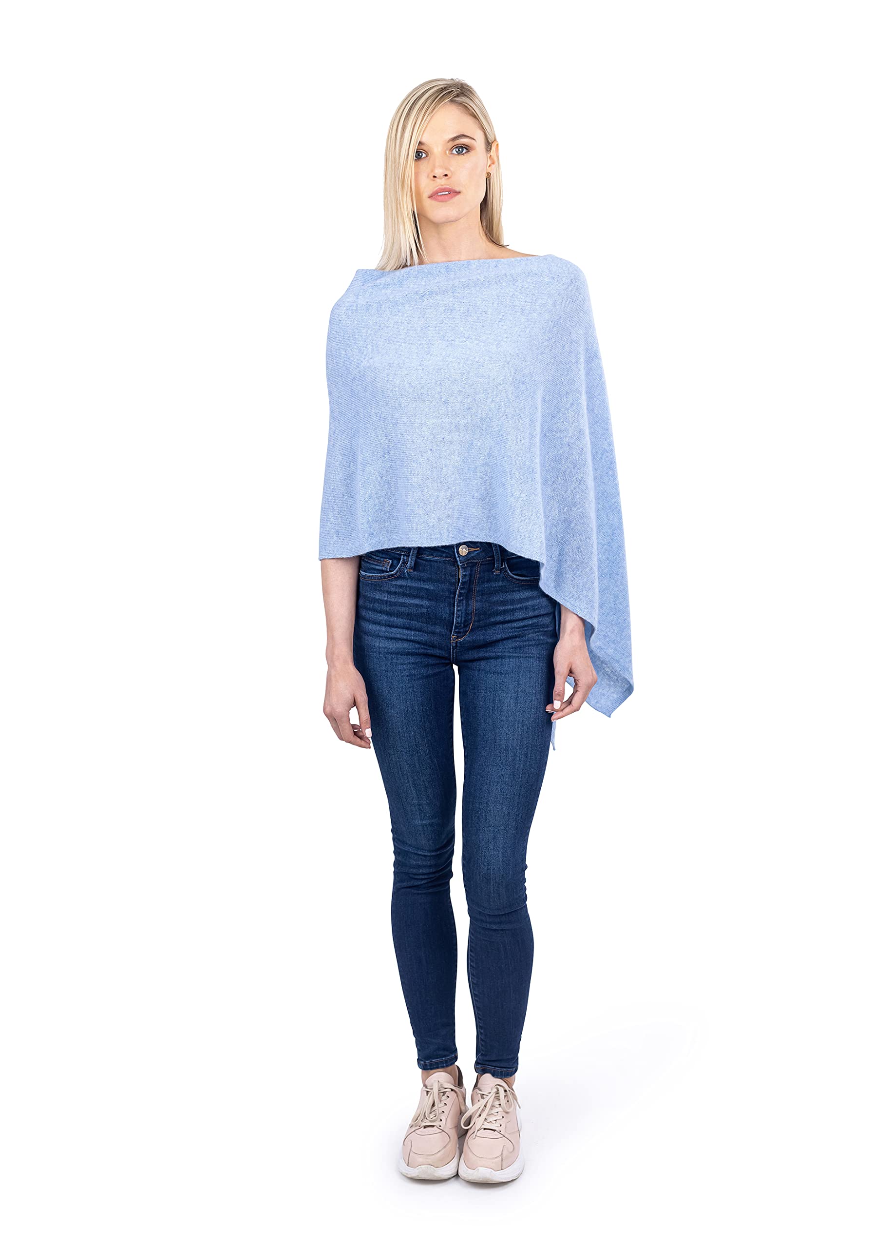 Velanio 100% Mongolian Cashmere Knitted Poncho for Women - Soft Wrap Shawl Dress Topper with Gift Box | Perfect for Fall, Winter & Holiday Outfits