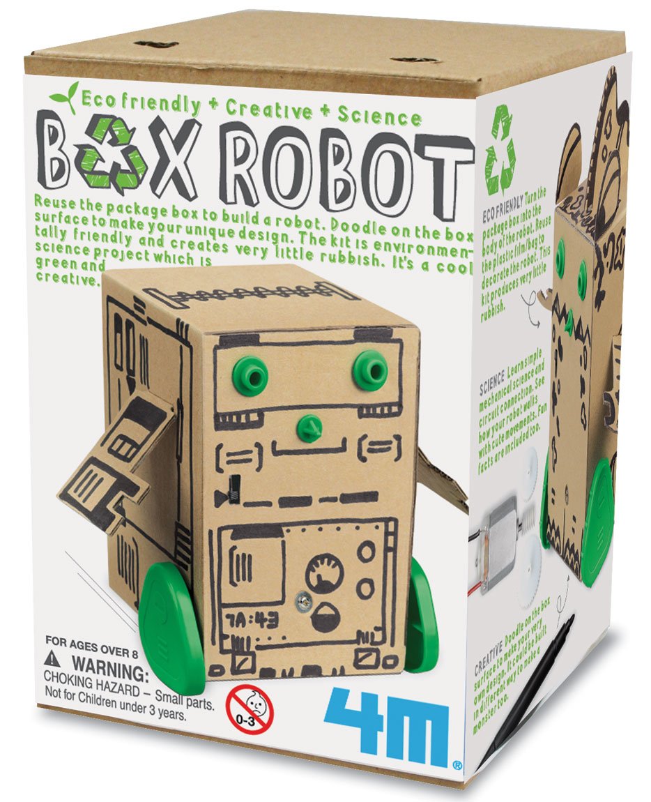 4M Box Robot Kit - DIY STEM Science Toy for Kids, Build Your Own Robot with Easy Instructions - Perfect for Educational Fun at Home or School