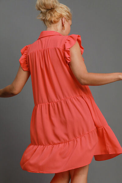 Strawberry Print Ruffle Cap Sleeve Tiered Maxi Dress for Women - Summer Floral Sundress for Beach, Party & Vacation