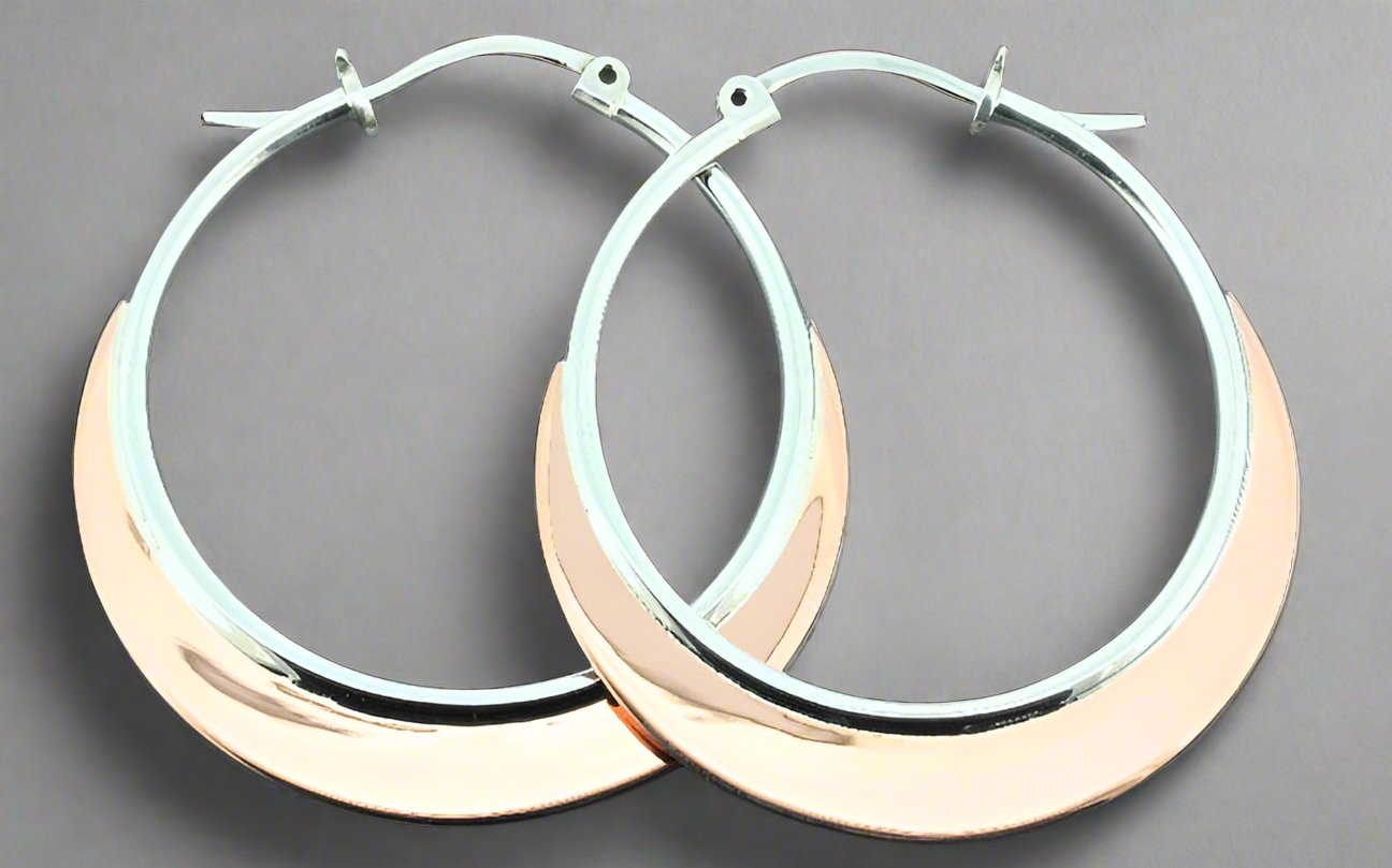 Large Hoop Earrings - Copper & Silver Dangle Earrings for Women | Boho Chic Jewelry for Everyday Wear & Special Occasions