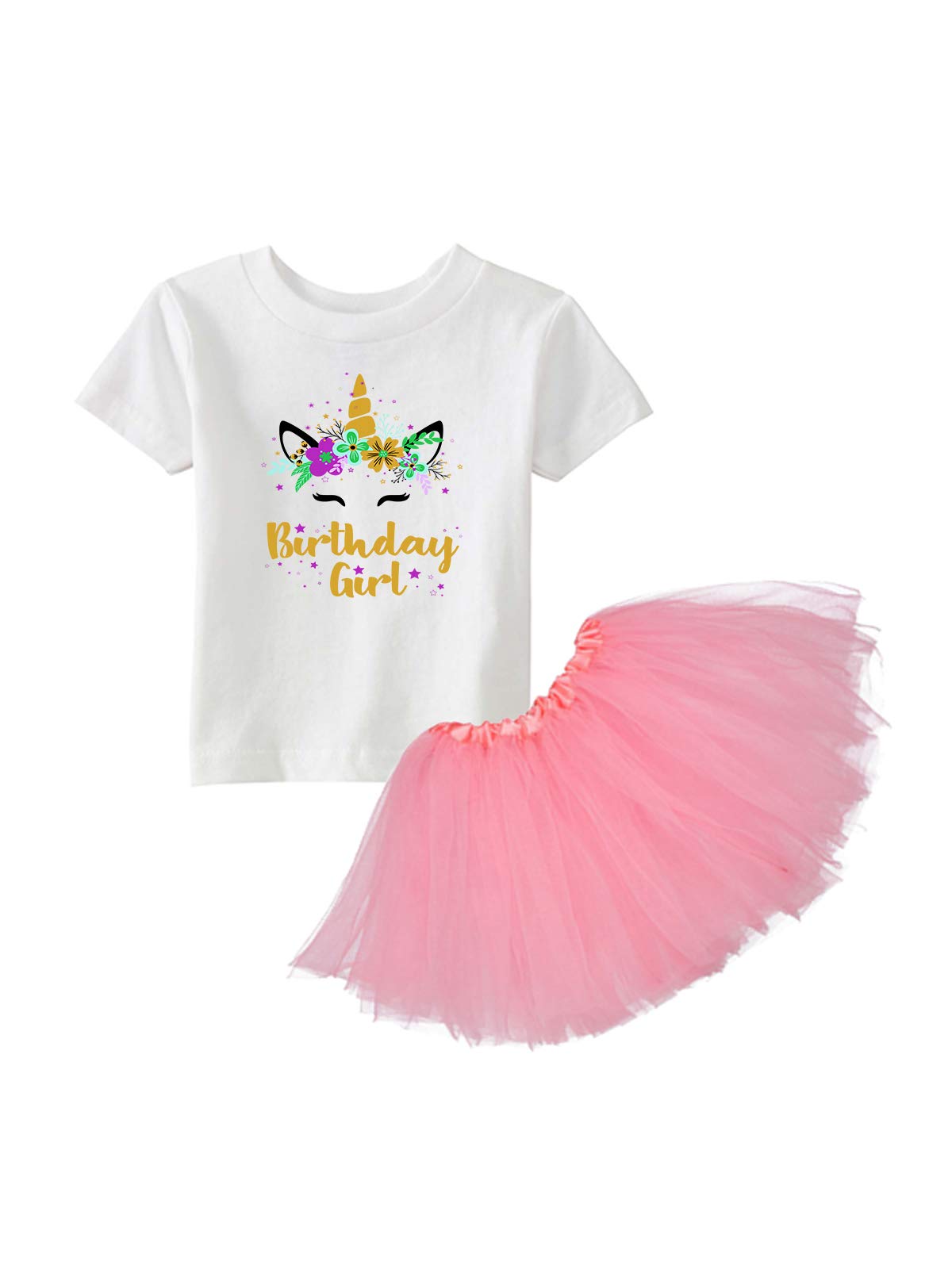 Awkward Styles Birthday Girl Shirt & Unicorn Tutu Skirt Set - Cute Baby Girl's Birthday Party Outfit for Ballet, Photoshoots & Special Occasions
