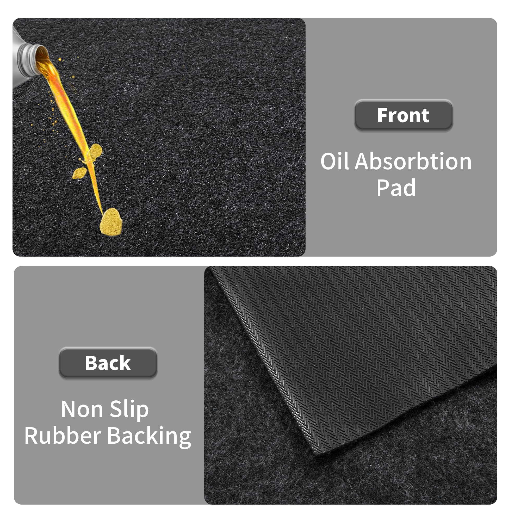 Extra Large Garage Floor Mat for Under Car - Non-Slip Rubber Backing, Waterproof & Oil Absorbent - 7'9