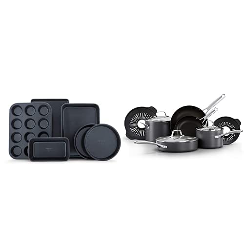 Calphalon Classic 6-Piece Nonstick Cookware Set with Boil-Over Inserts - Pots, Pans & Bakeware for Everyday Cooking | Perfect for Stovetop, Oven & Baking
