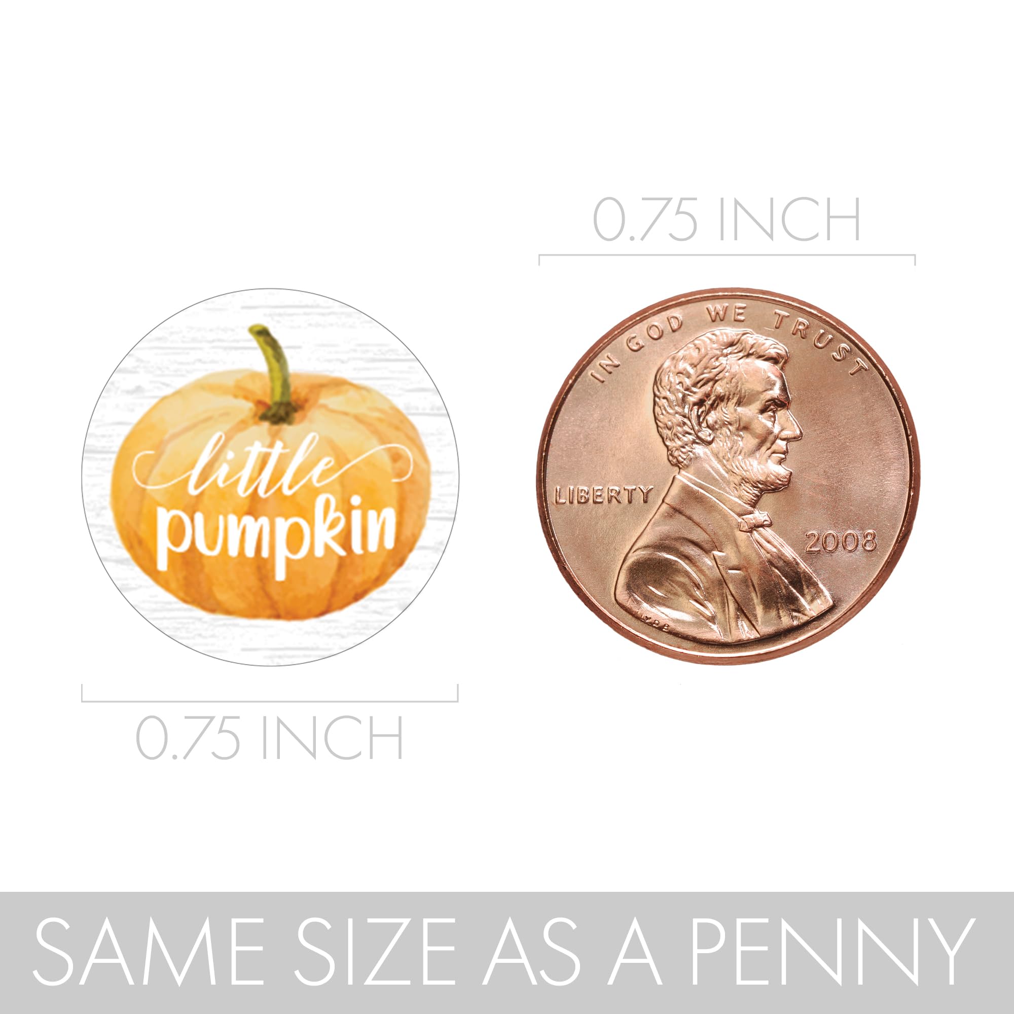Orange Little Pumpkin Baby Shower Kisses Candy Stickers - 180 Adhesive Labels for Fall Baby Shower Party Favors, Halloween Decorations & Autumn Wedding Treats