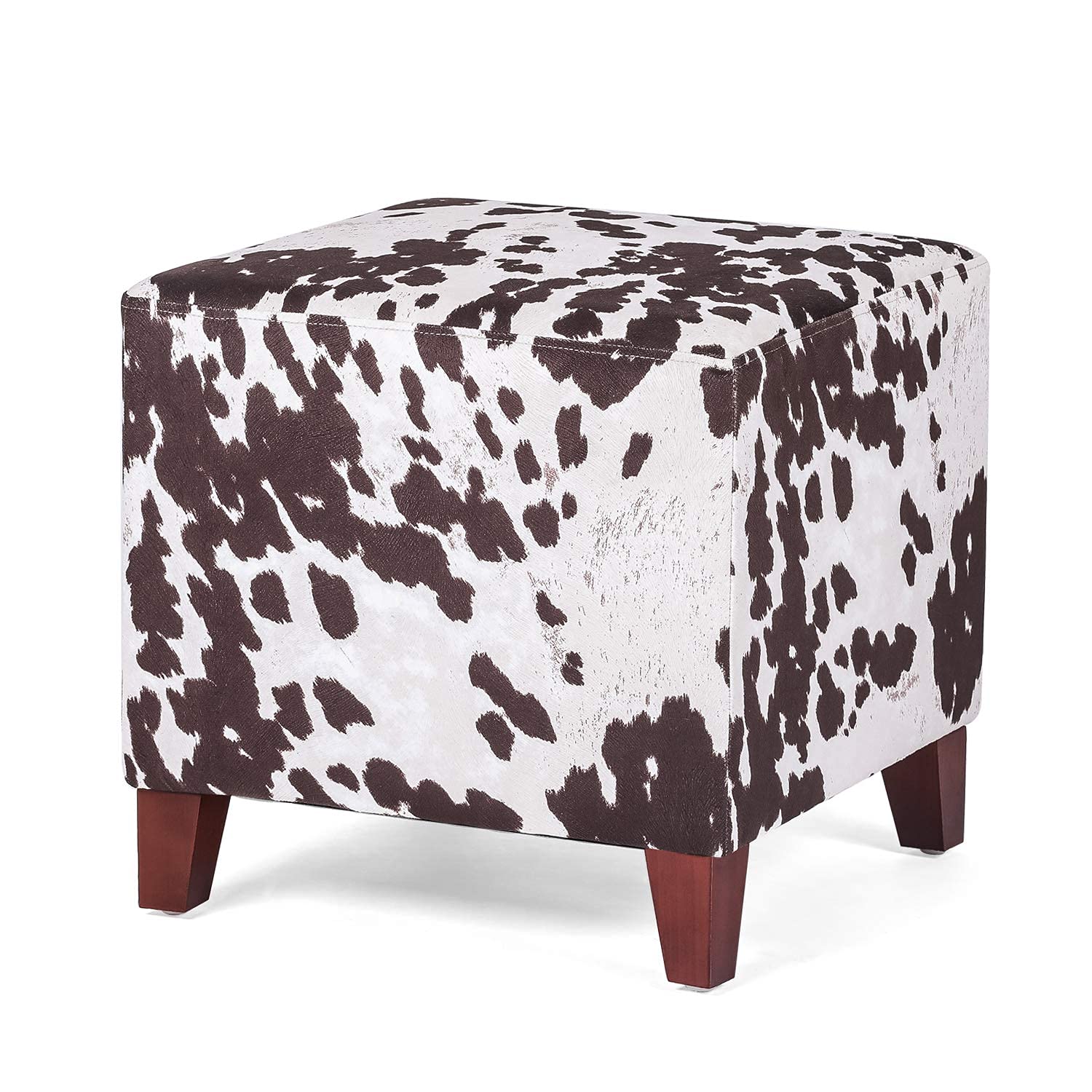 Square Cube Ottoman - 16 Inch Small Footstool with Large Load Capacity, Foot Rest for Living Room, Perfect for Relaxing, Reading & Home Decor
