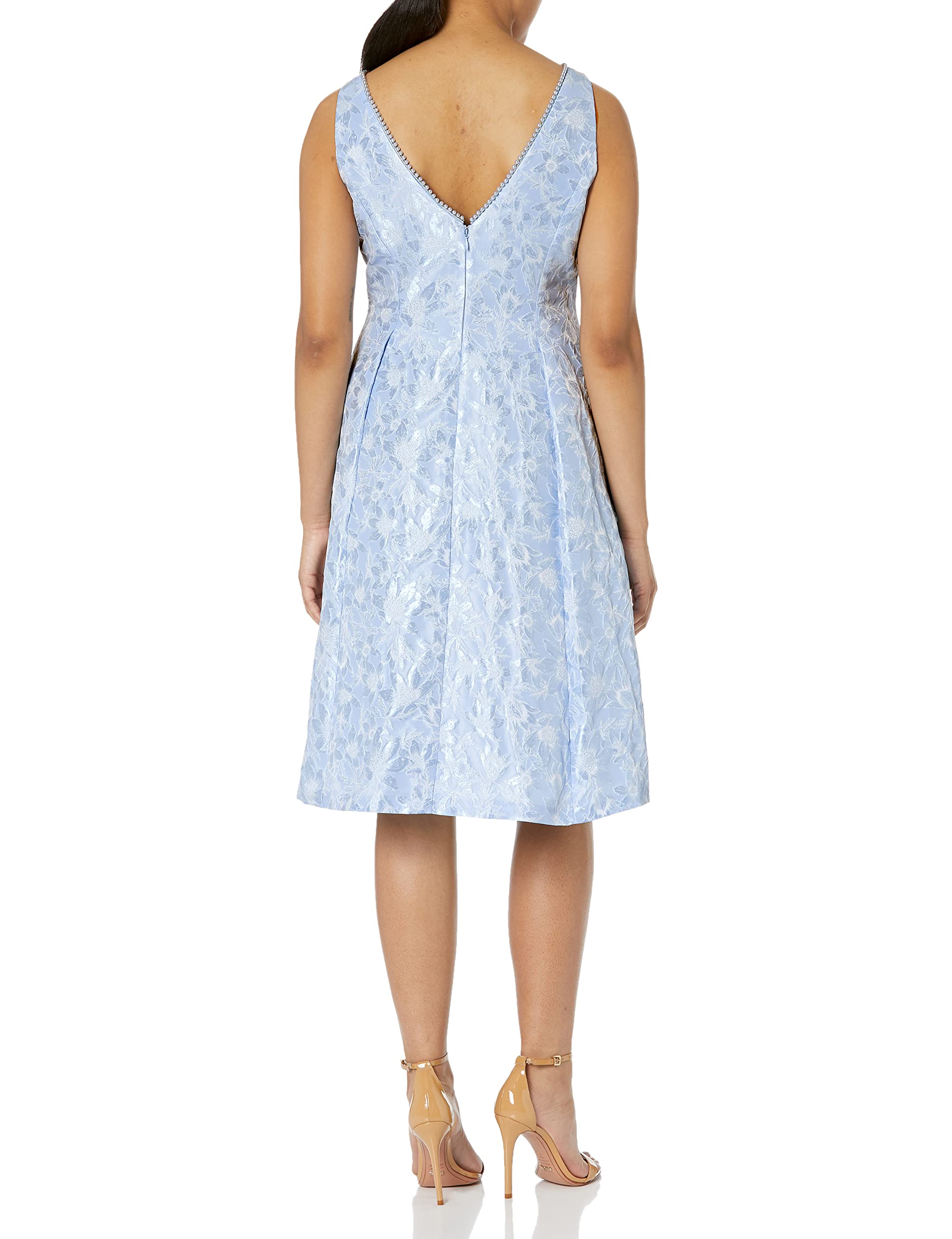Adrianna Papell Women's Pearl Embellished Jacquard Cocktail Dress - Perfect for Weddings, Parties & Special Occasions
