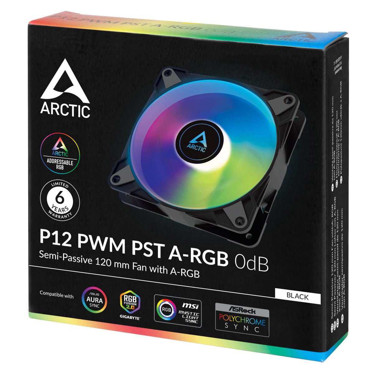 Arctic P12 PWM PST A-RGB 120mm High Performance PC Cooling Fan - Black | for Gaming PC, Case Cooling, and CPU Coolers | Silent & Efficient Airflow