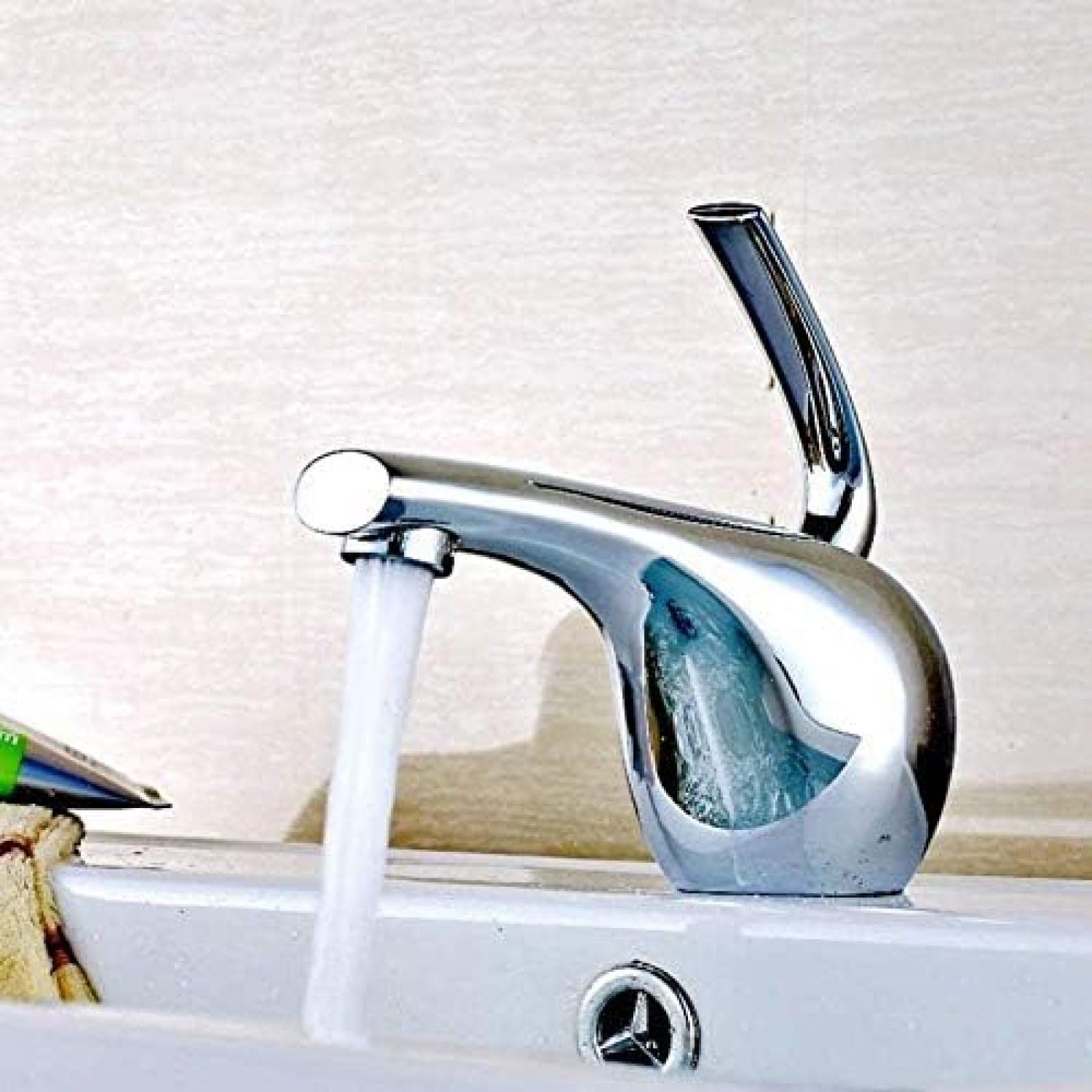 CRJUS Kitchen Faucet with Waterfall Spout - Chrome & Brass Finish, Goldfish Design Mixer Tap for Modern Kitchen & Bathroom | Perfect for Washing Dishes, Filling Pots & Adding Elegant Decor
