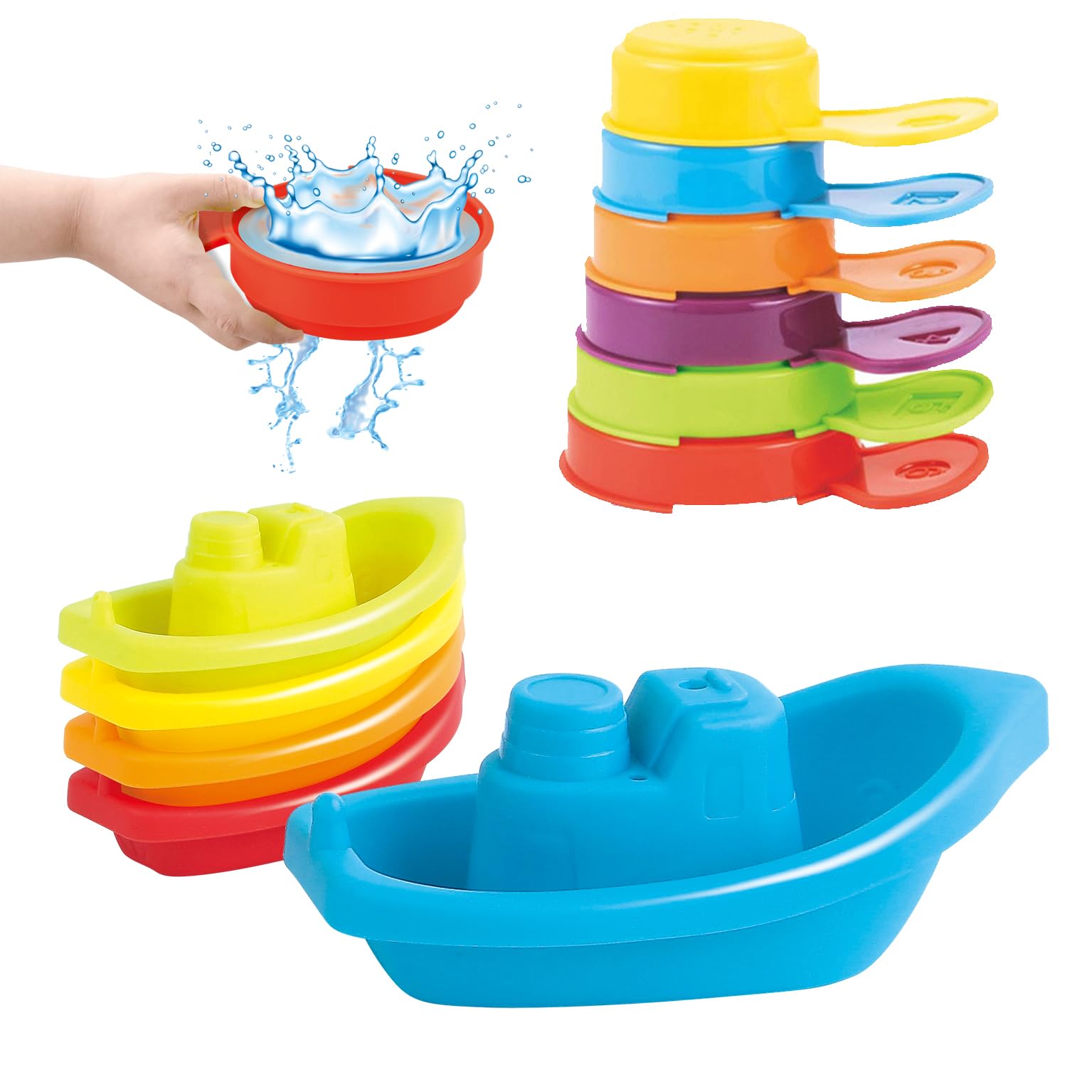 Best Baby Bath Toys for Toddlers 1-3 Years Old - Safe Water Play Toys for Infants 6-12 Months | Fun Bathtub Toys for Kids & Perfect 1st Birthday Gifts | Great for Sensory Play & Early Learning Development