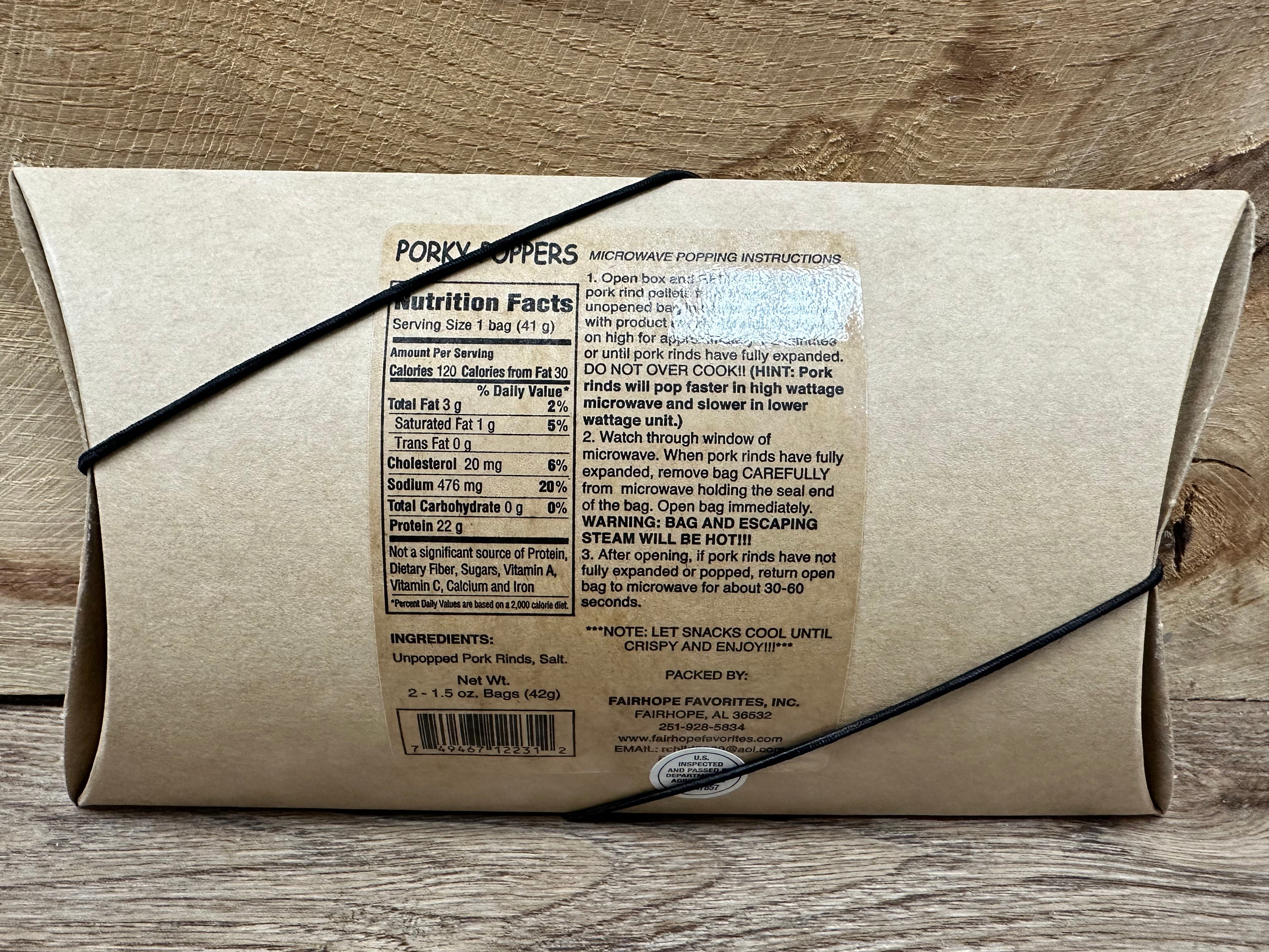 Fairhope Favorites Porky Poppers - Premium Pork Snacks for Parties, Game Day & On-The-Go Snacking | Crunchy, Flavorful & Irresistible