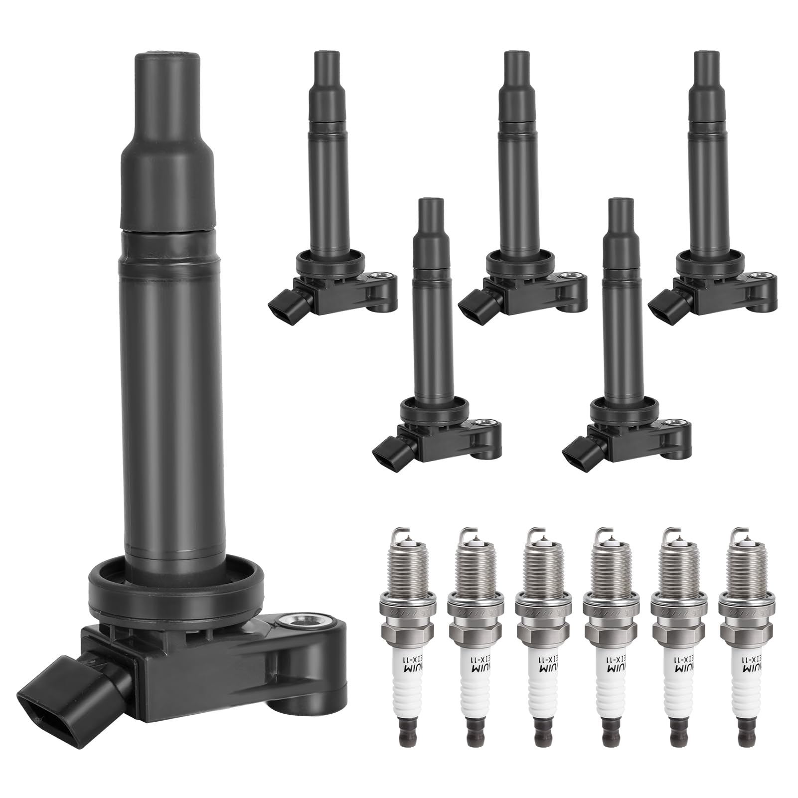 High Performance Ignition Coil Pack & Spark Plugs Set of 6 - Compatible with Lexus RX300 RX330 ES300 RX400h & Toyota Camry Highlander Sienna Solara Avalon (1999-2008 Models) - Perfect for Engine Tune-Up & Performance Enhancement