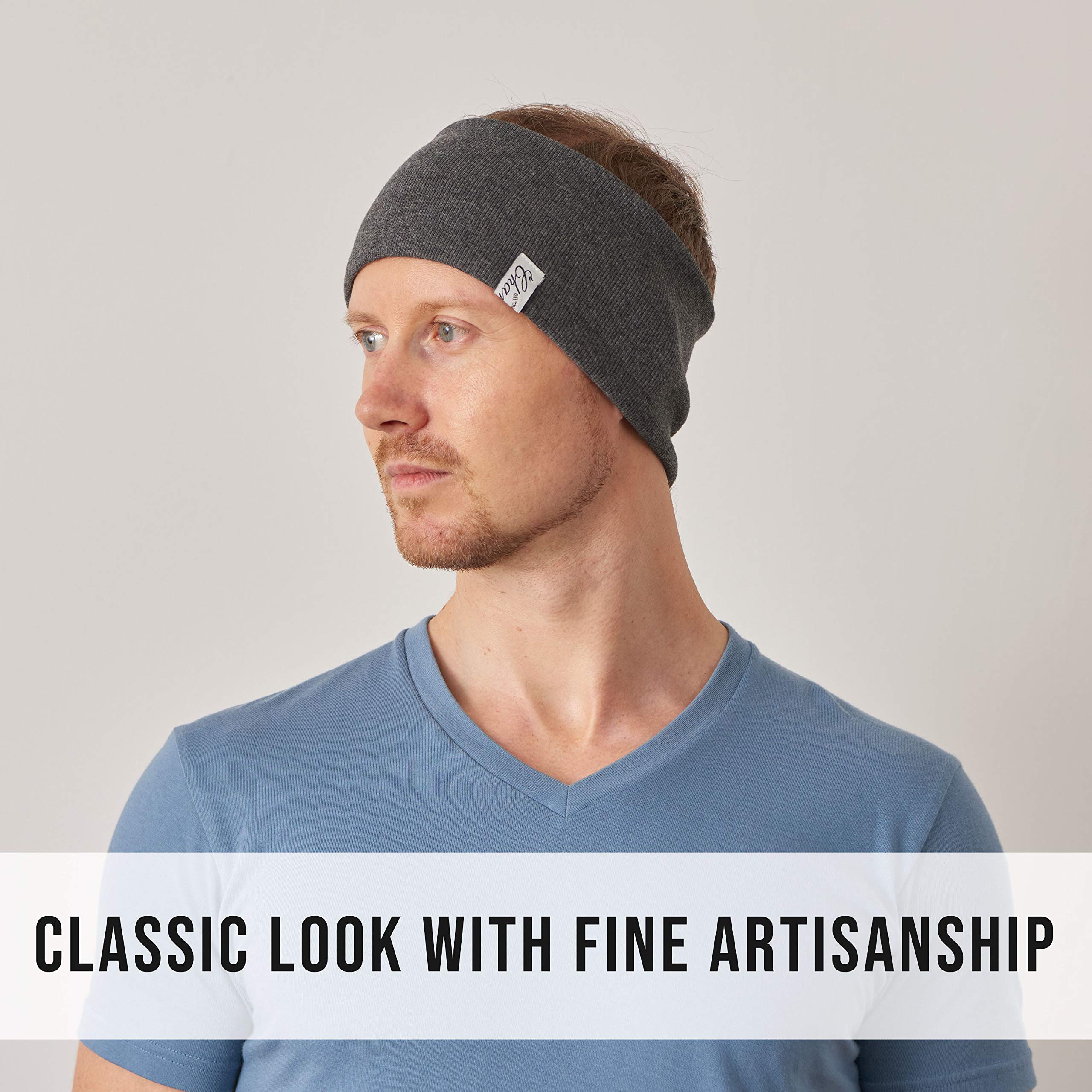 CHARM Headband & Wristband Set - Breathable Ribbed Cotton Sweatbands for Women & Men - Perfect for Workouts, Running, Tennis, Yoga & Gym - Stay Dry & Comfortable During Exercise
