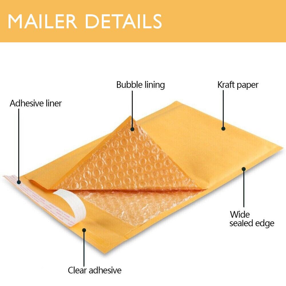 1000pcs 6x9 Inch Kraft Bubble Padded Envelopes - #0 Shipping Mailers for Ecommerce, Small Packages & Document Protection | Durable, Lightweight & Eco-Friendly Packaging Solution