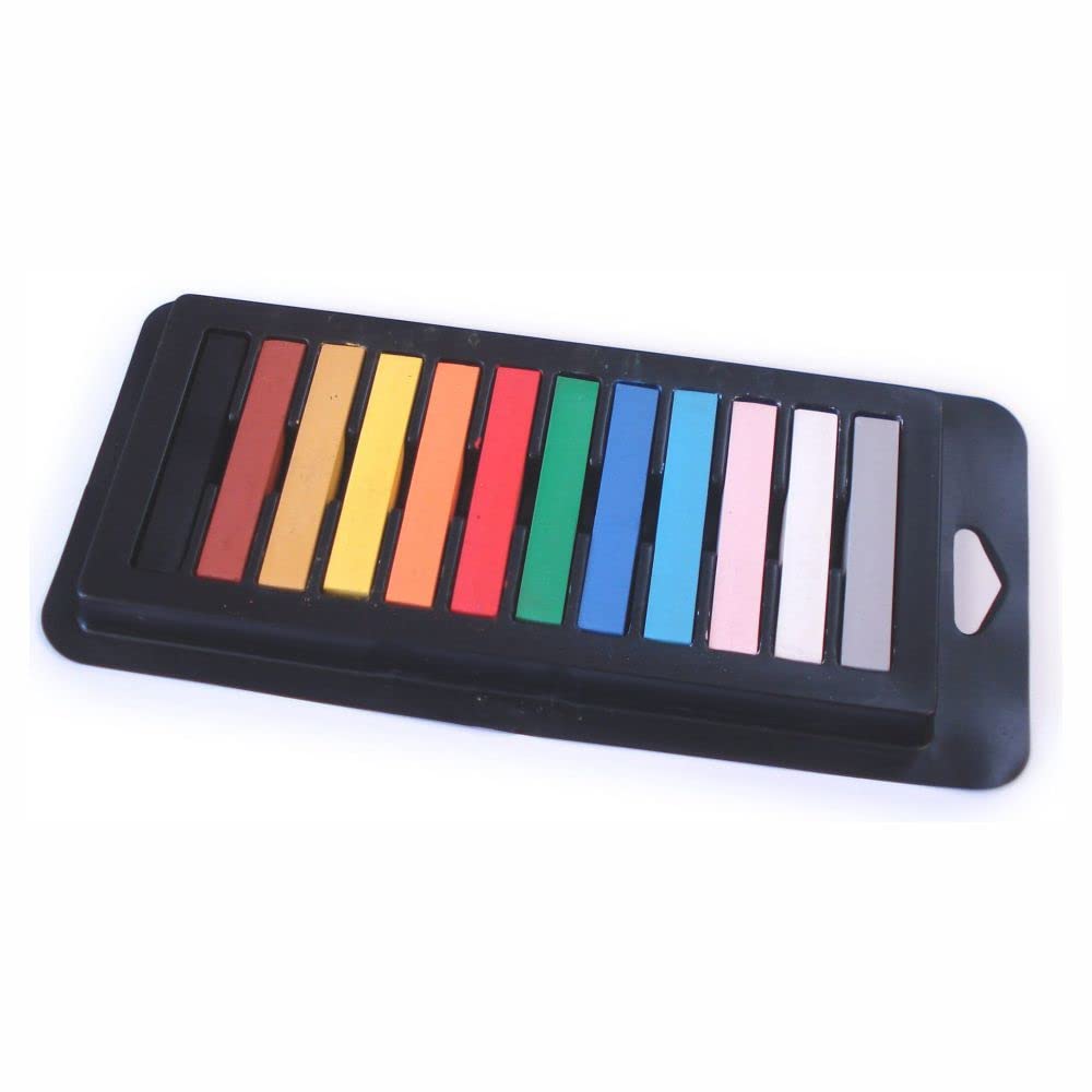 12 Assorted Soft Pastels Set - Non Toxic Chalk Pastel Sticks for Art Drawing, Scrapbooking | Ideal for Beginners, Kids & Professional Artists | Perfect for Classroom, Home Studio & DIY Craft Projects