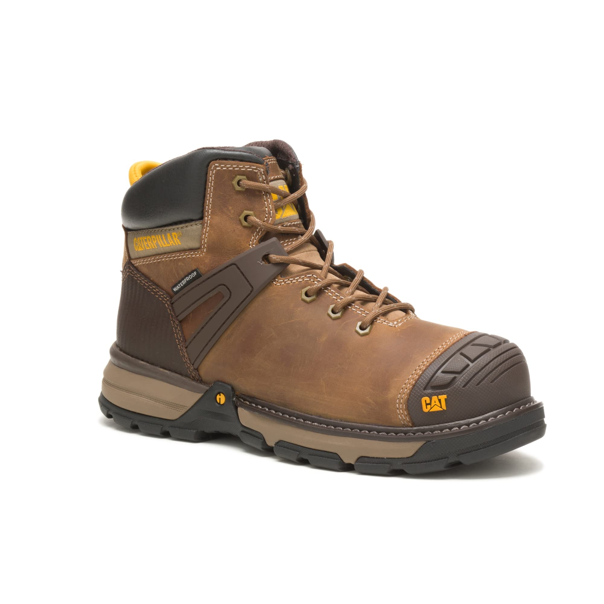 **Caterpillar Men's Superlite Waterproof Soft Toe Work Boots - Dark Beige | Durable & Comfortable for Construction, Landscaping & Outdoor Work**