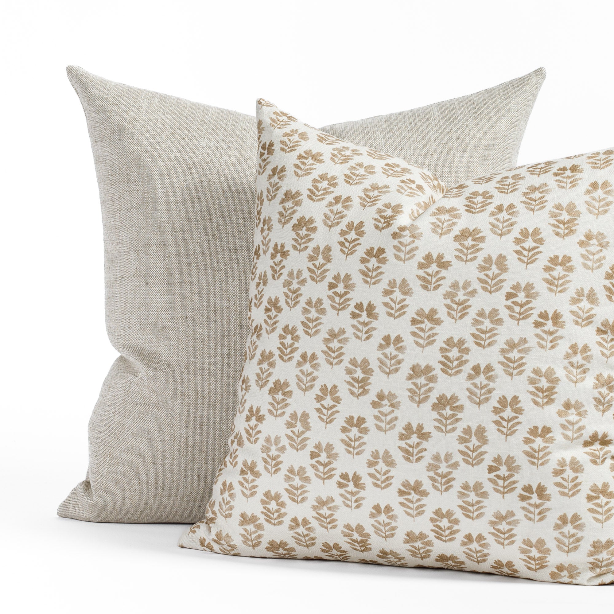 Brussels 22x22 Inch Decorative Throw Pillow Cover in Oatmeal - Perfect for Sofa, Bed, Couch & Home Decor