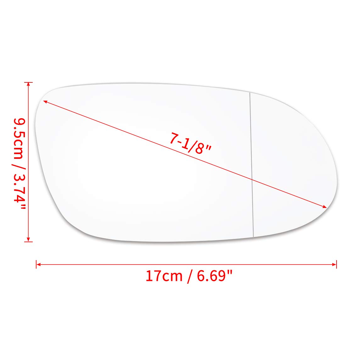 X AUTOHAUX Right Side Passenger Rearview Mirror Glass with Adhesive for Mercedes Benz CLK SL SLK AMG Models - Perfect Replacement for Broken Mirrors & Easy DIY Installation