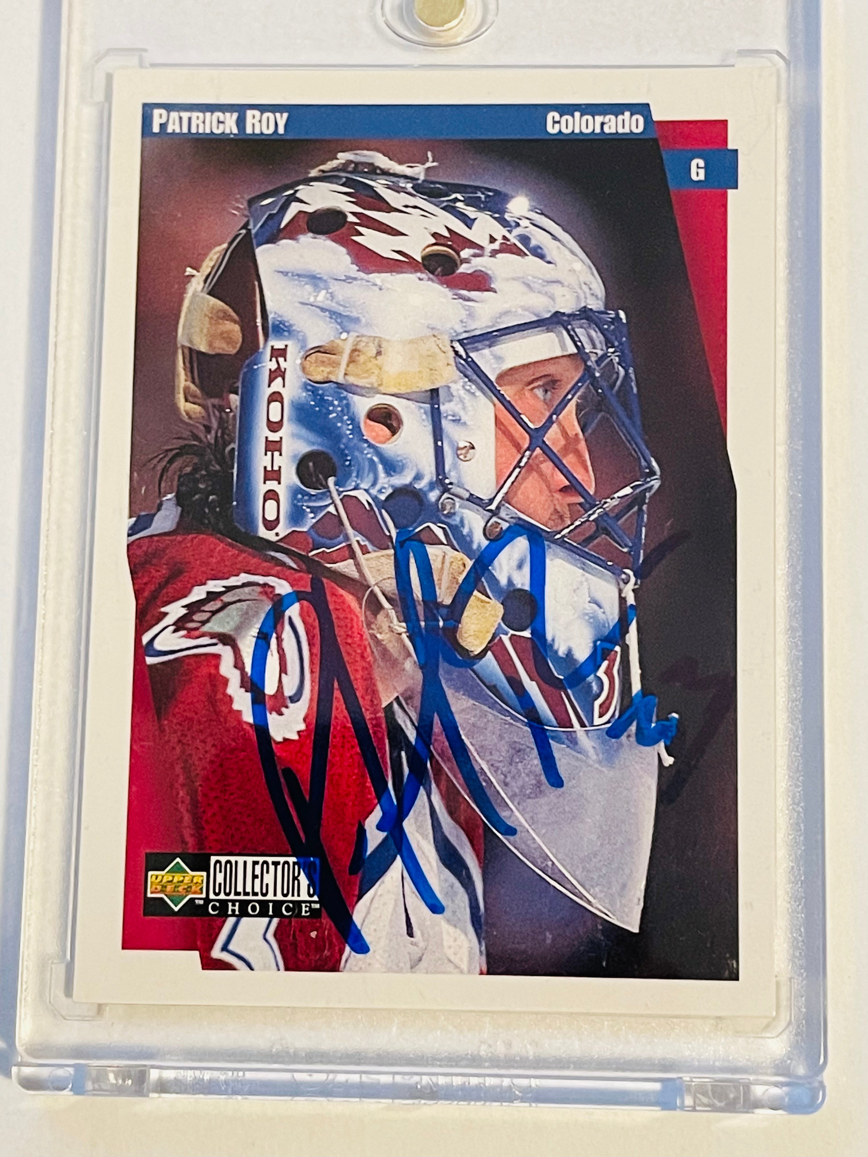 Patrick Roy Autographed Hockey Card with COA - Authentic Collectible for NHL Fans, Sports Memorabilia Enthusiasts & Gift for Hockey Lovers