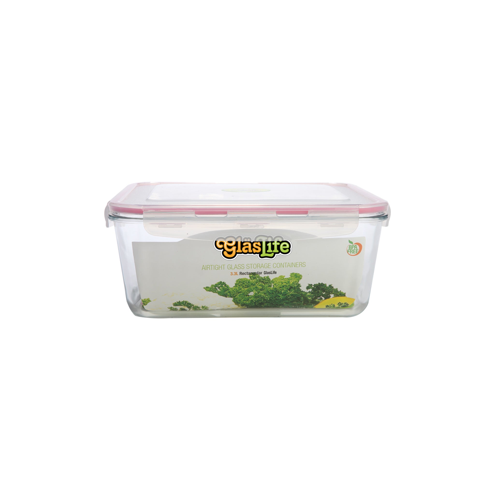 GlasLife® Airtight Rectangular Glass Food Storage Container with Lid - Perfect for Meal Prep, Pantry Organization & Leftovers Storage