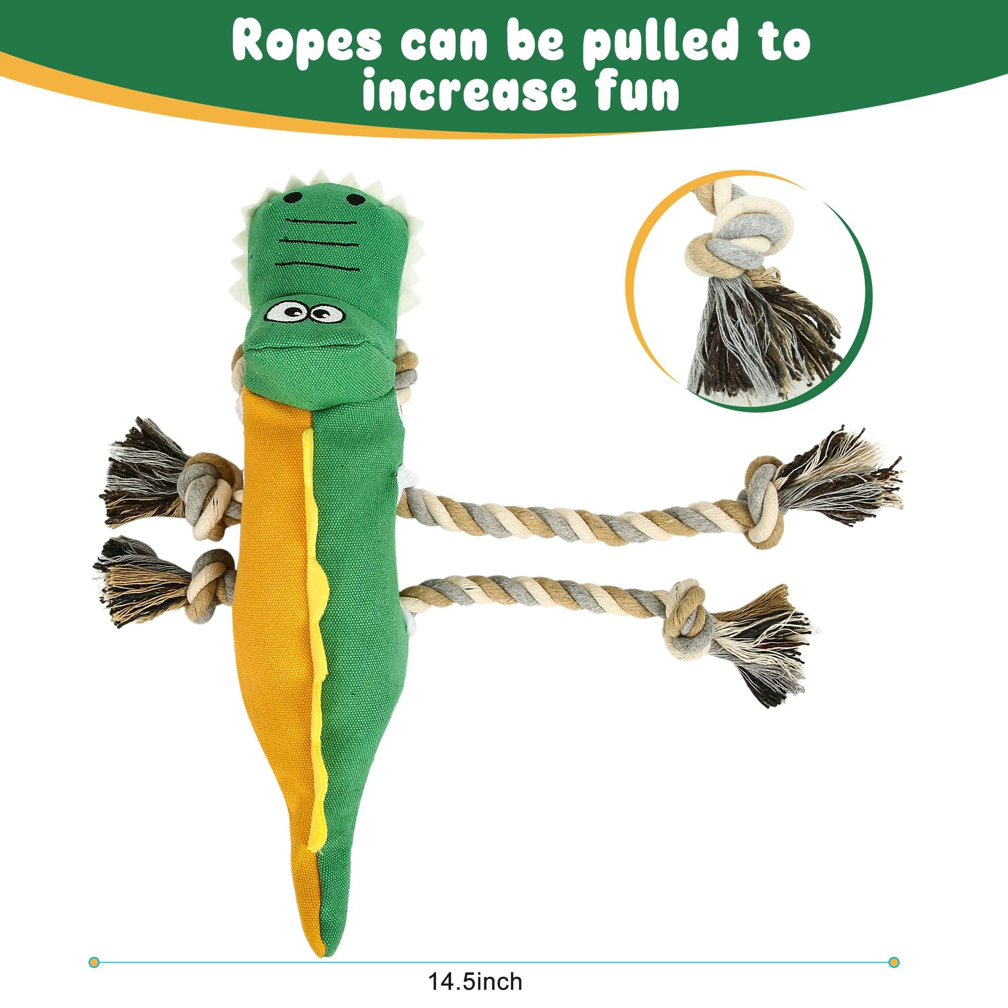 IOKHEIRA Indestructible Dog Toys for Aggressive Chewers - Durable Chew Toys for Large Dogs & Big Breeds, Tough Crocodile-Shaped Toy for Playtime & Training