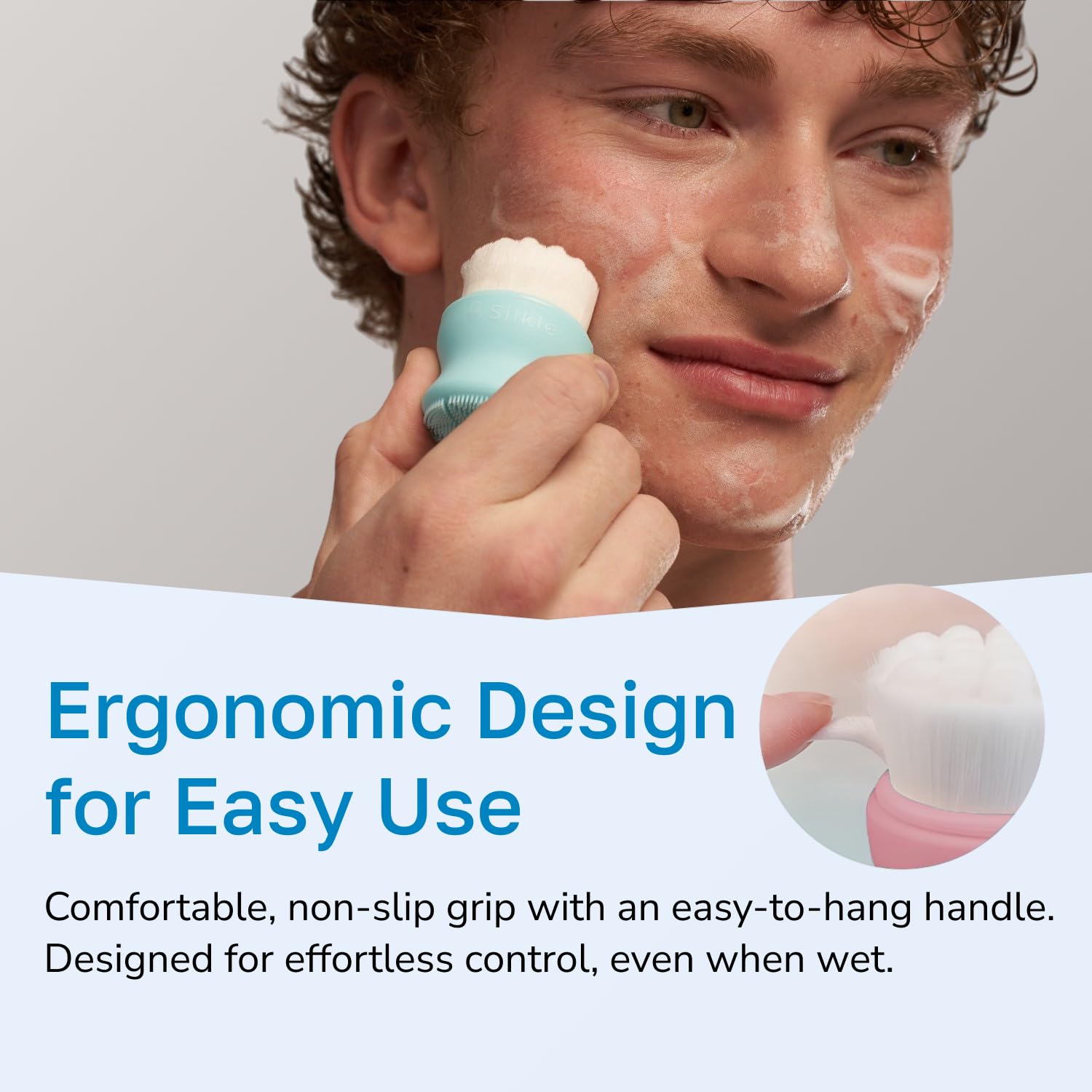 **Silicone Face Scrubber for Gentle Exfoliation & Cleansing - 2 Pack (Pink & Blue) - Soft Facial Brush for Skincare, Blackhead Removal & Makeup Removal - Perfect for Daily Face Wash & Spa Routine**