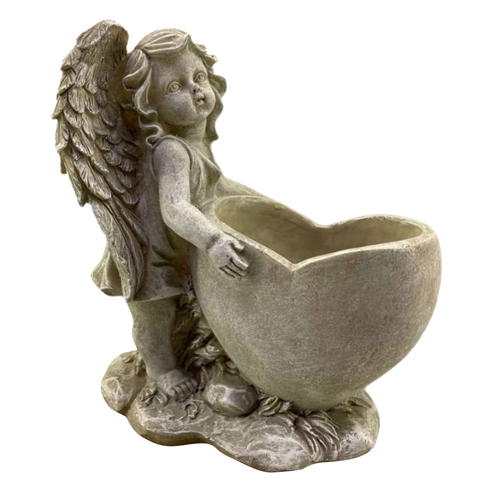 WLICWEI Angel Girl Statue Succulent Planter - Ceramic Flower Pot for Indoor Plants, Home Garden Decor - Perfect for Windowsills, Desks, and Gift Ideas