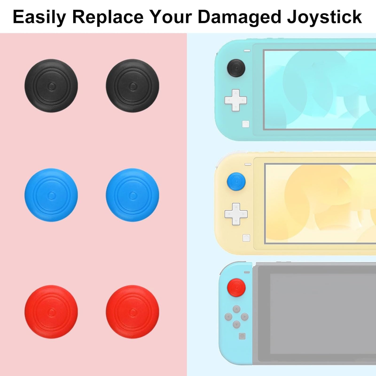 EEEKit 68 in 1 Nintendo Switch Joy-Con Repair Kit - 3D Left & Right Analog Joysticks Set with Screwdriver Opening Tool - Perfect for DIY Switch Controller Repairs & Maintenance