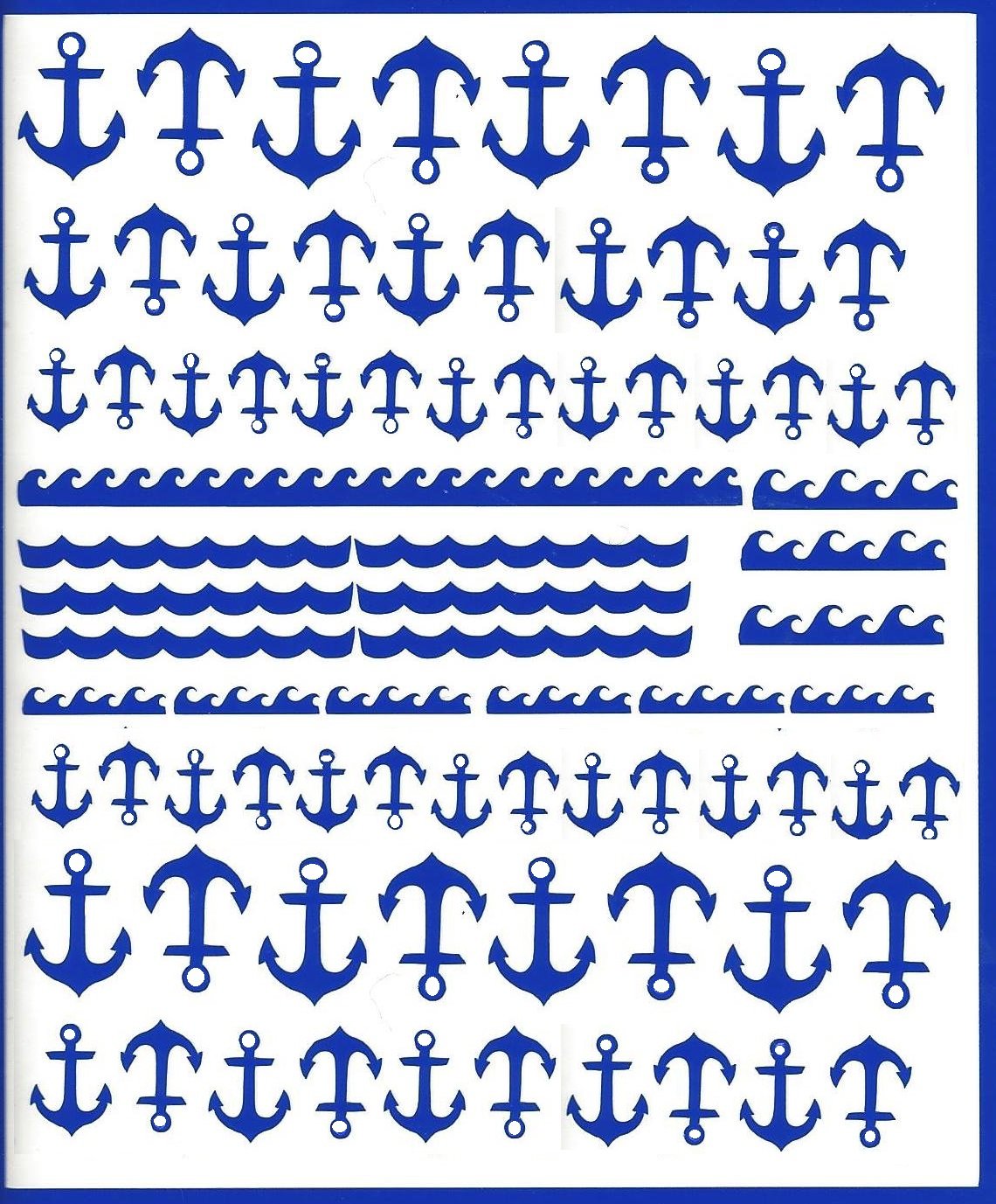 At Sea Anchor Press On Nail Stickers - Blue Nail Art Decals for Women | Perfect for Beach Vacations, Summer Nails & Nautical Themed Parties