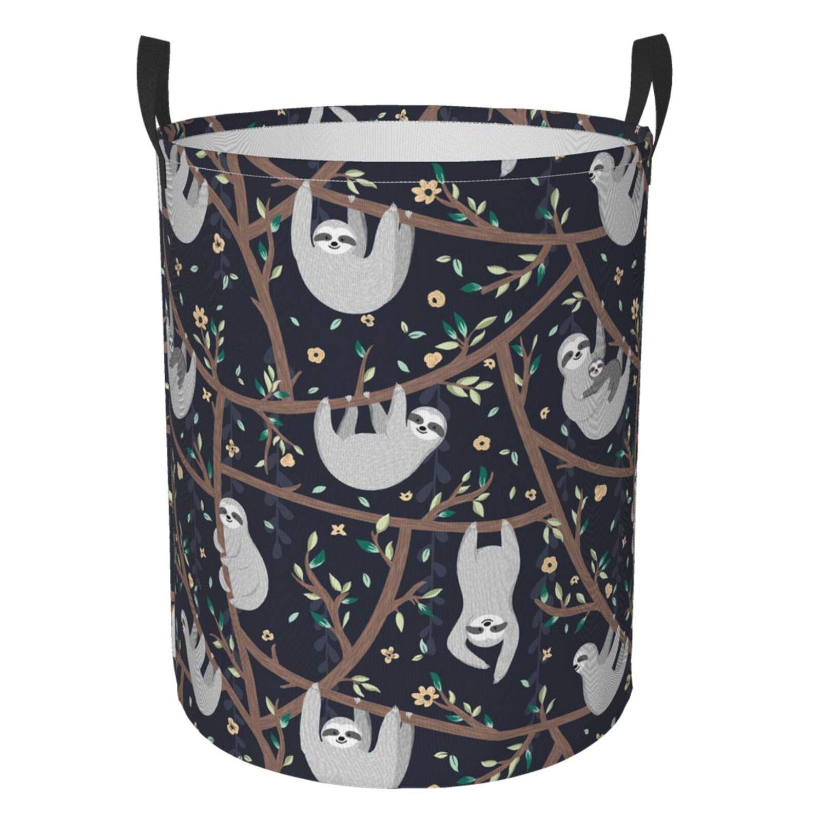 Cute Sloth Collapsible Laundry Basket with Handle - Waterproof Fabric Hamper for Clothes, Toys & Storage | Foldable Organizer Bin for Bathroom, Bedroom & Nursery | Large Capacity Dirty Clothes Hamper