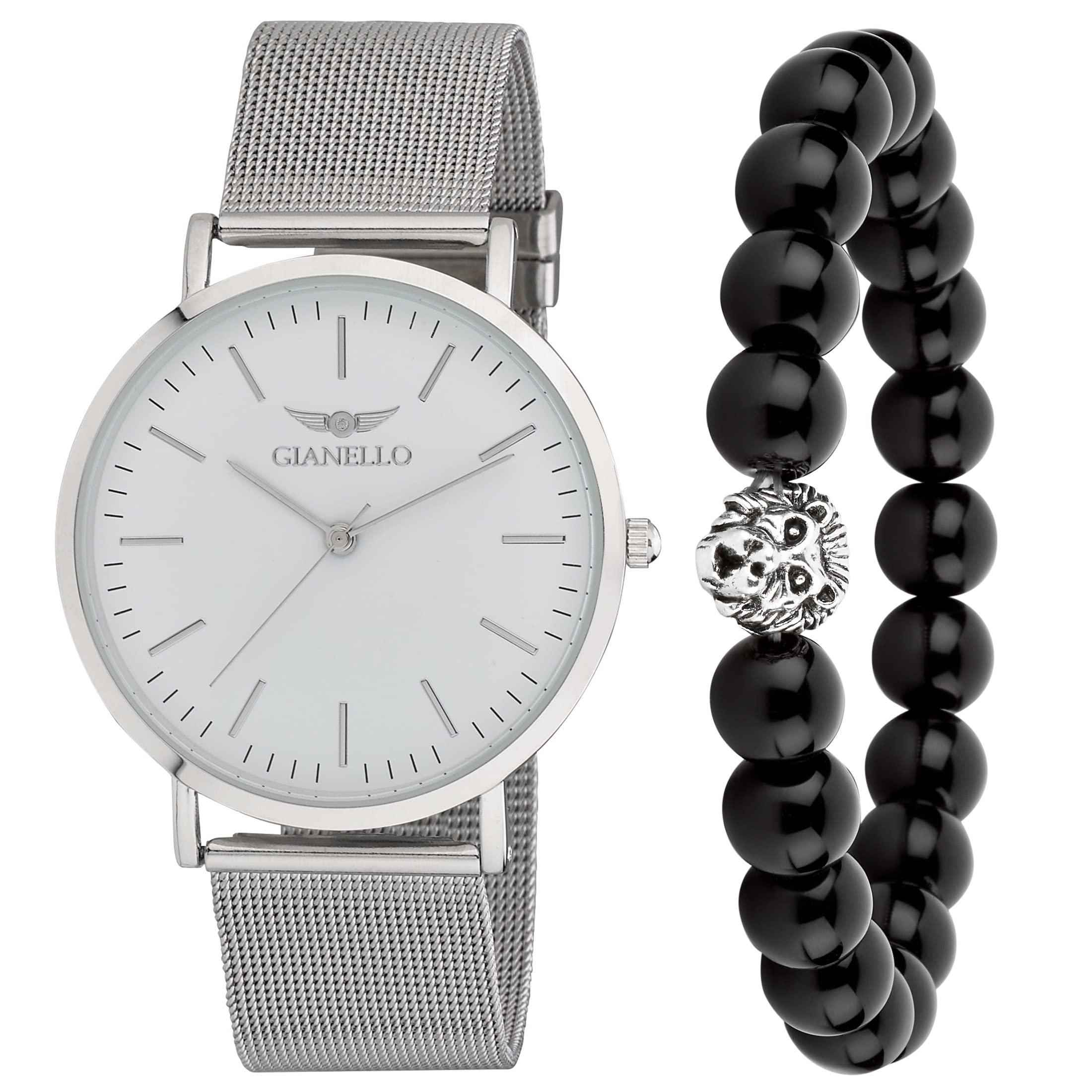 Luxury Men's Watch & Bracelet Set - Gift for Dad & Boyfriend - Formal & Casual Wear
