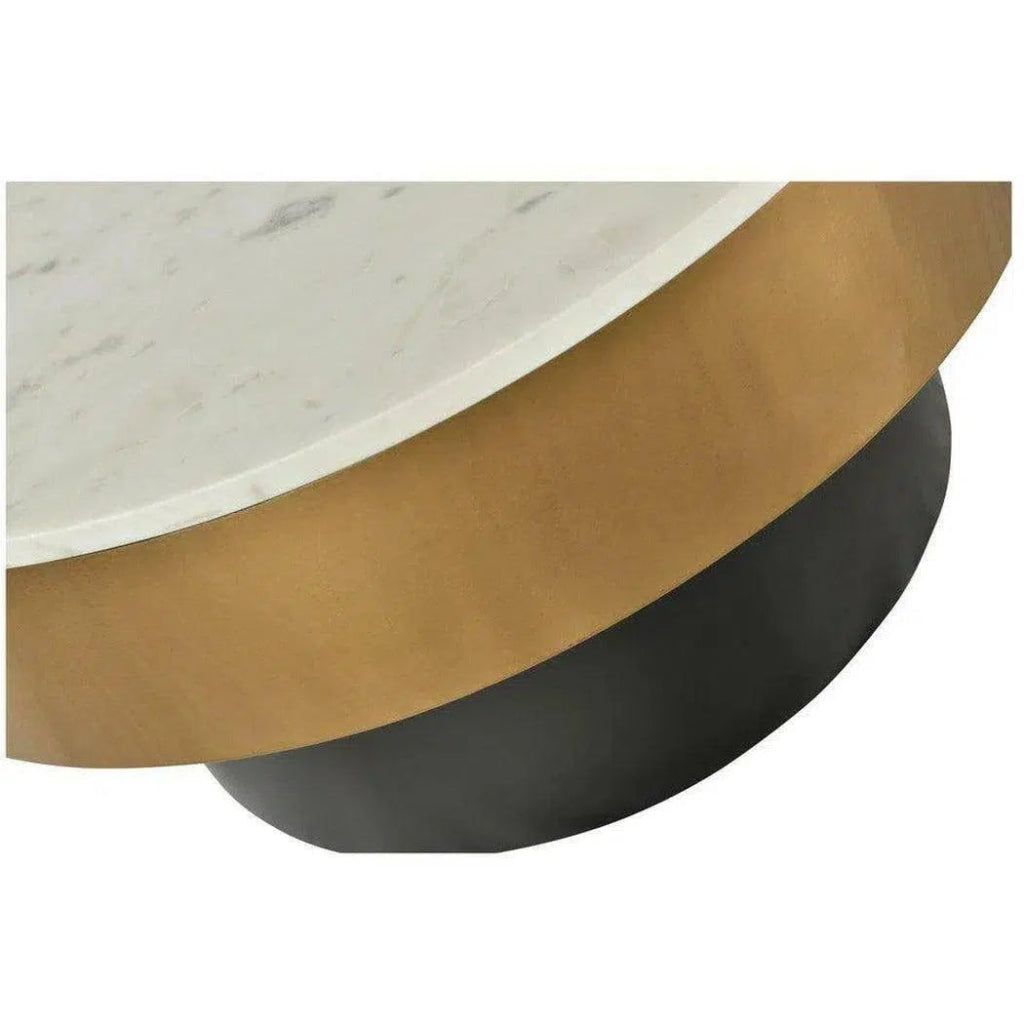 31.5 Inch White Art Deco Coffee Table - Mid-Century Modern Style for Living Room, Lounge & Home Decor