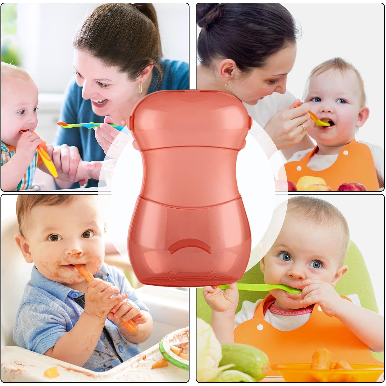 Pokronc Baby Food Containers - Leak-Proof Squeeze Pouch Holder for Baby Food & Fruit Puree | Multipurpose Snack Pouch Organizer for Drinks, Yogurt & On-the-Go Feeding | Perfect for Daycare, Travel & Home Use