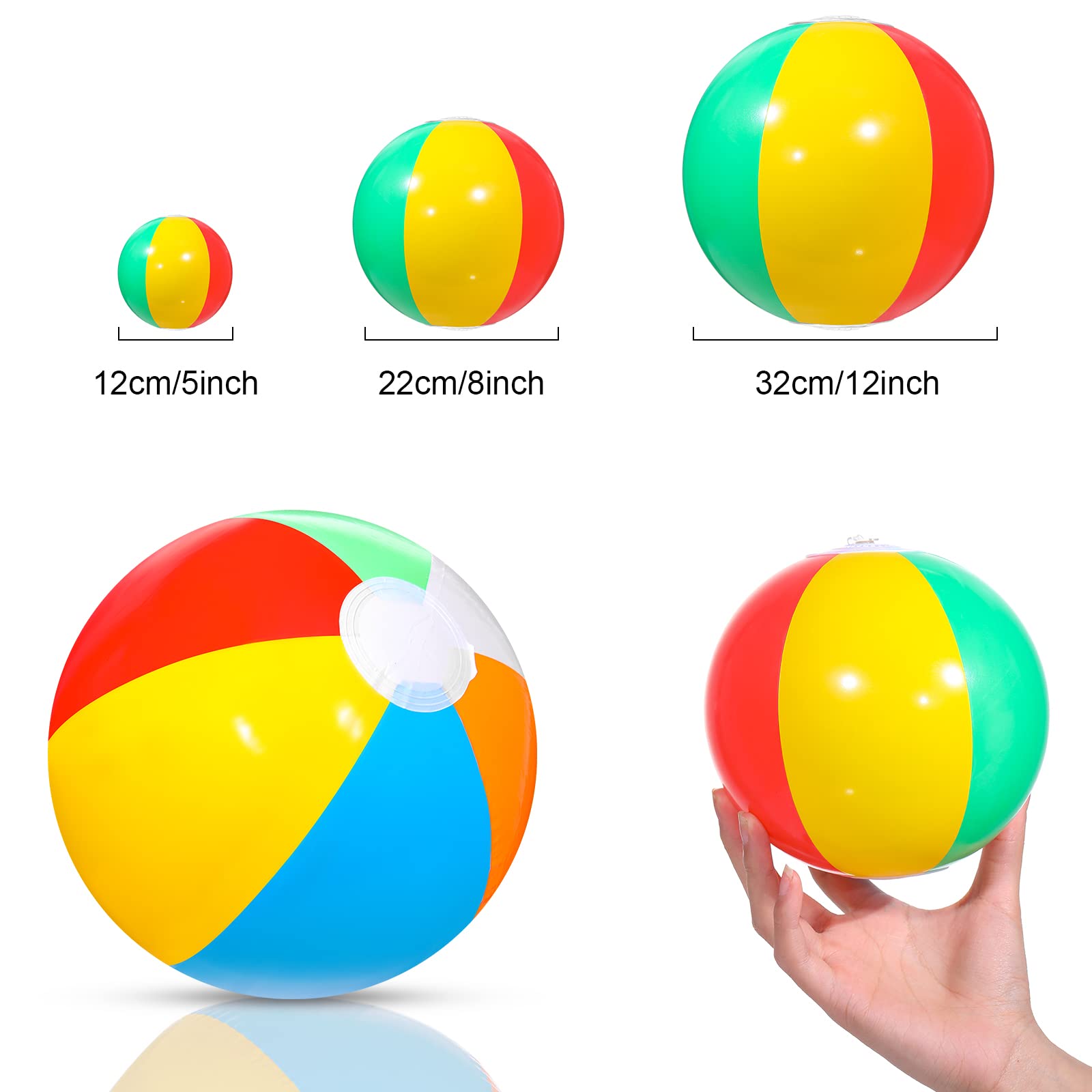 72 Pcs Mini Hanging Beach Balls - Bulk Inflatable Summer Pool Party Decorations with Ropes & Hooks - Perfect for Luau Party, Hawaiian Themed Birthday, Tropical Pool Games & Outdoor Summer Decor