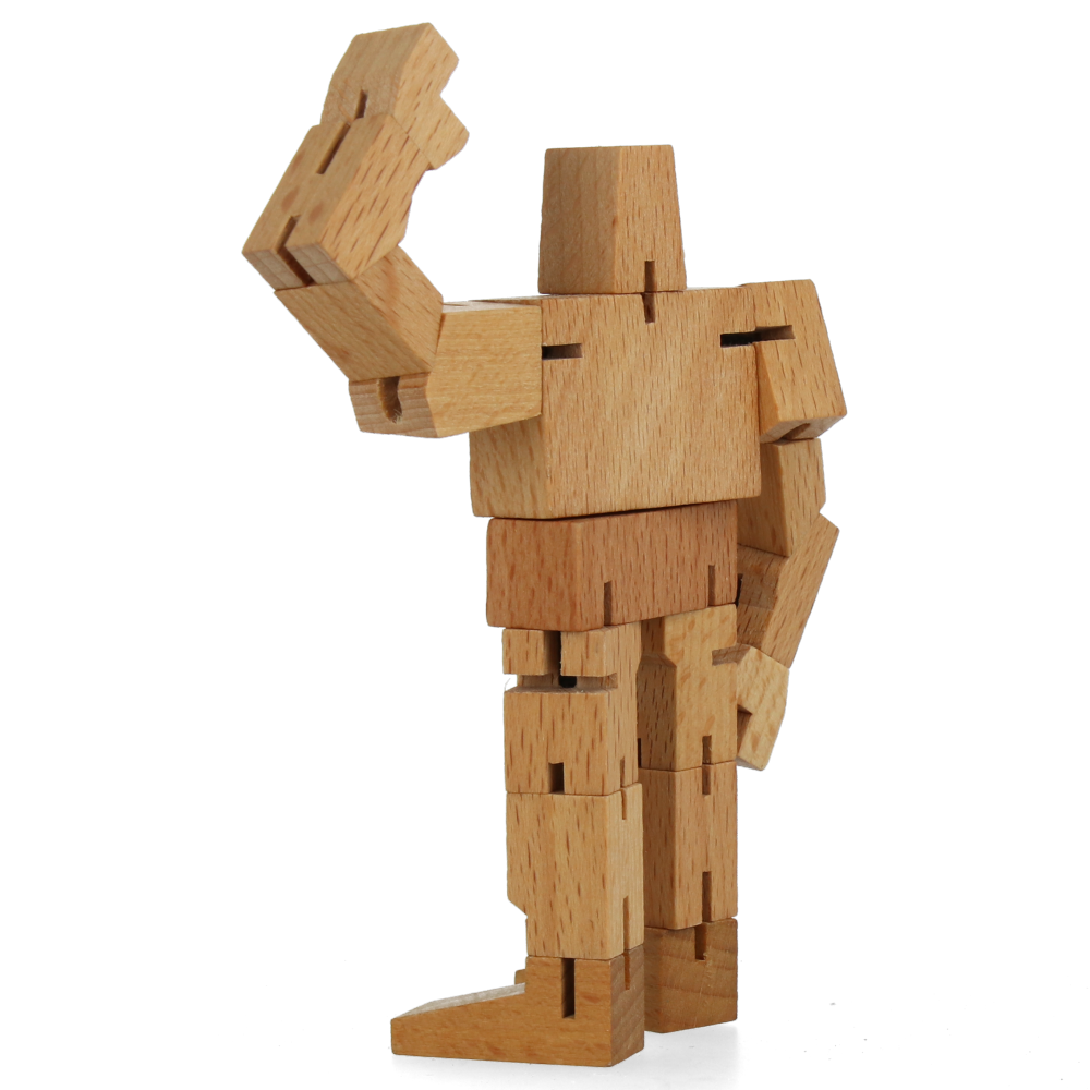 Cubebot Micro Guthrie Natural Wooden Puzzle Toy - Perfect for Kids, Adults, and Office Desk Decor | STEM Educational Gift & Stress Relief Fidget Toy