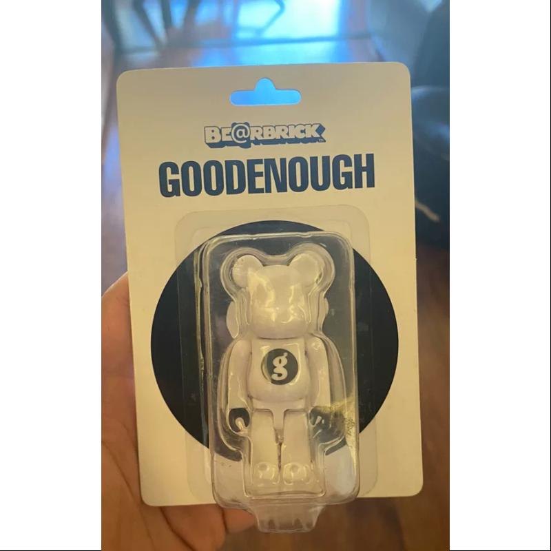 Limited Edition Bearbrick X GOODENOUGH White 100% Collectible Medicom Be@rbrick Figure - Perfect for Anime Fans, Streetwear Collectors & Home Decor Display