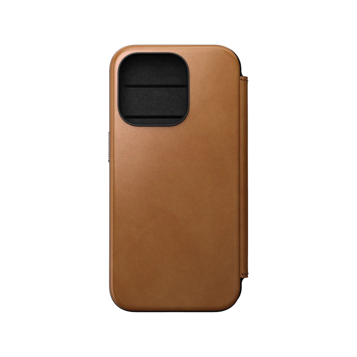 Nomad Leather Folio Case for iPhone 15 Pro - Premium English Tan Genuine Leather Protective Cover - Perfect for Work, Travel & Everyday Use