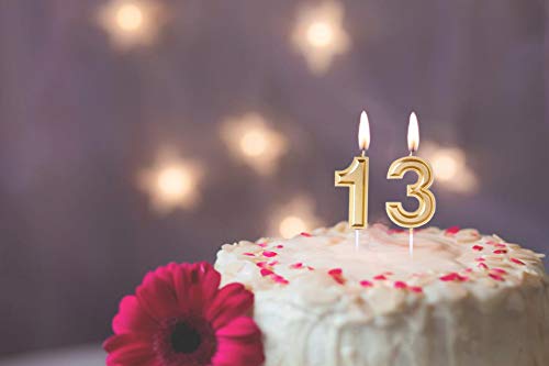 Mart Gold 13th & 31st Birthday Candles - Elegant Number 13 Cake Topper for Birthday Party Decorations | Perfect for Milestone Celebrations, Anniversaries & Special Occasions