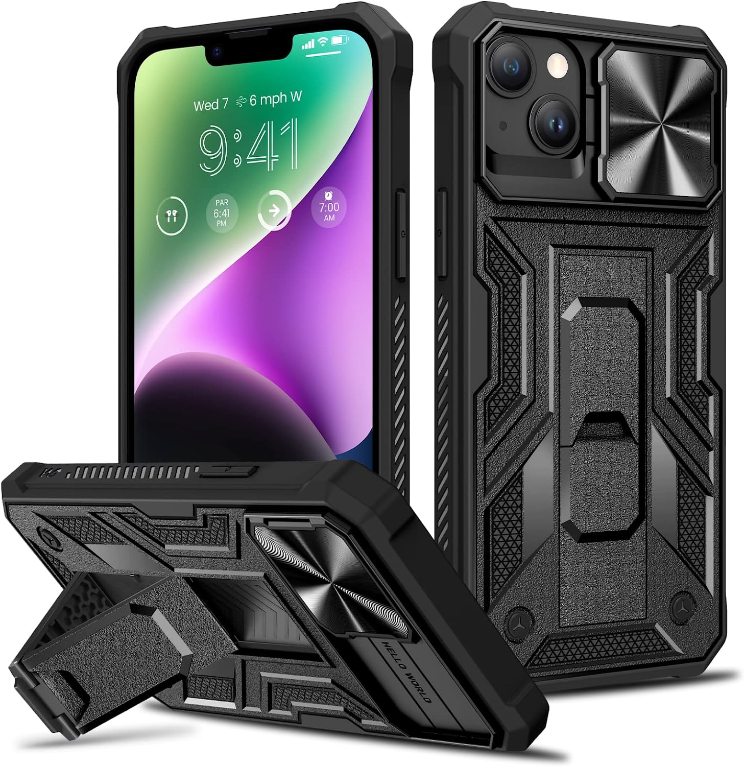 Premium iPhone 14 Plus Case with Slide Camera Cover - 6.7 Inch Shockproof Protective Phone Case in Purple | Perfect for Everyday Use, Travel & Outdoor Activities