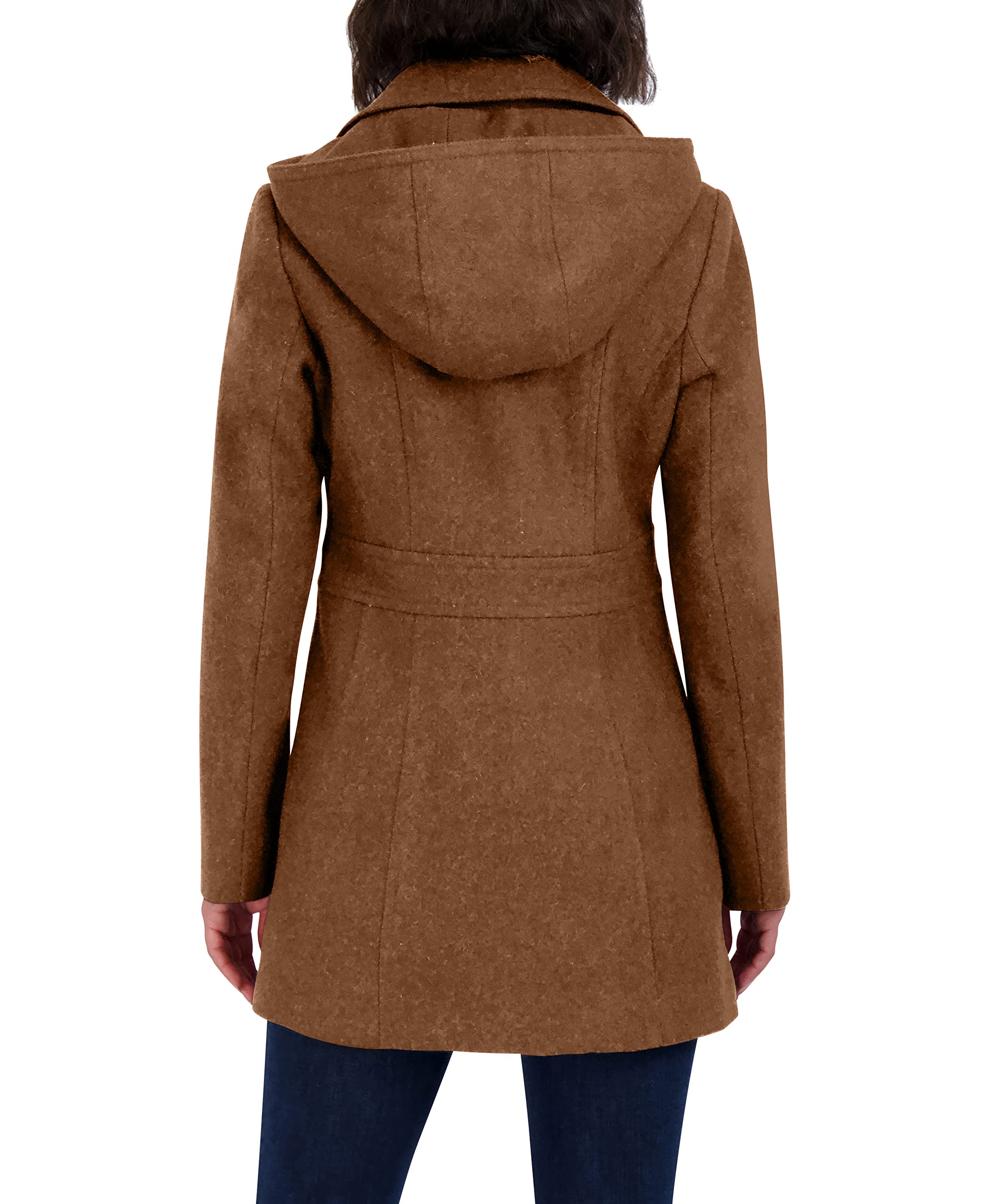 Nautica Women's Wool Blend Double Breasted Peacoat - Warm Winter Coat for Cold Weather | Stylish Outerwear for Work, Travel & Everyday Wear