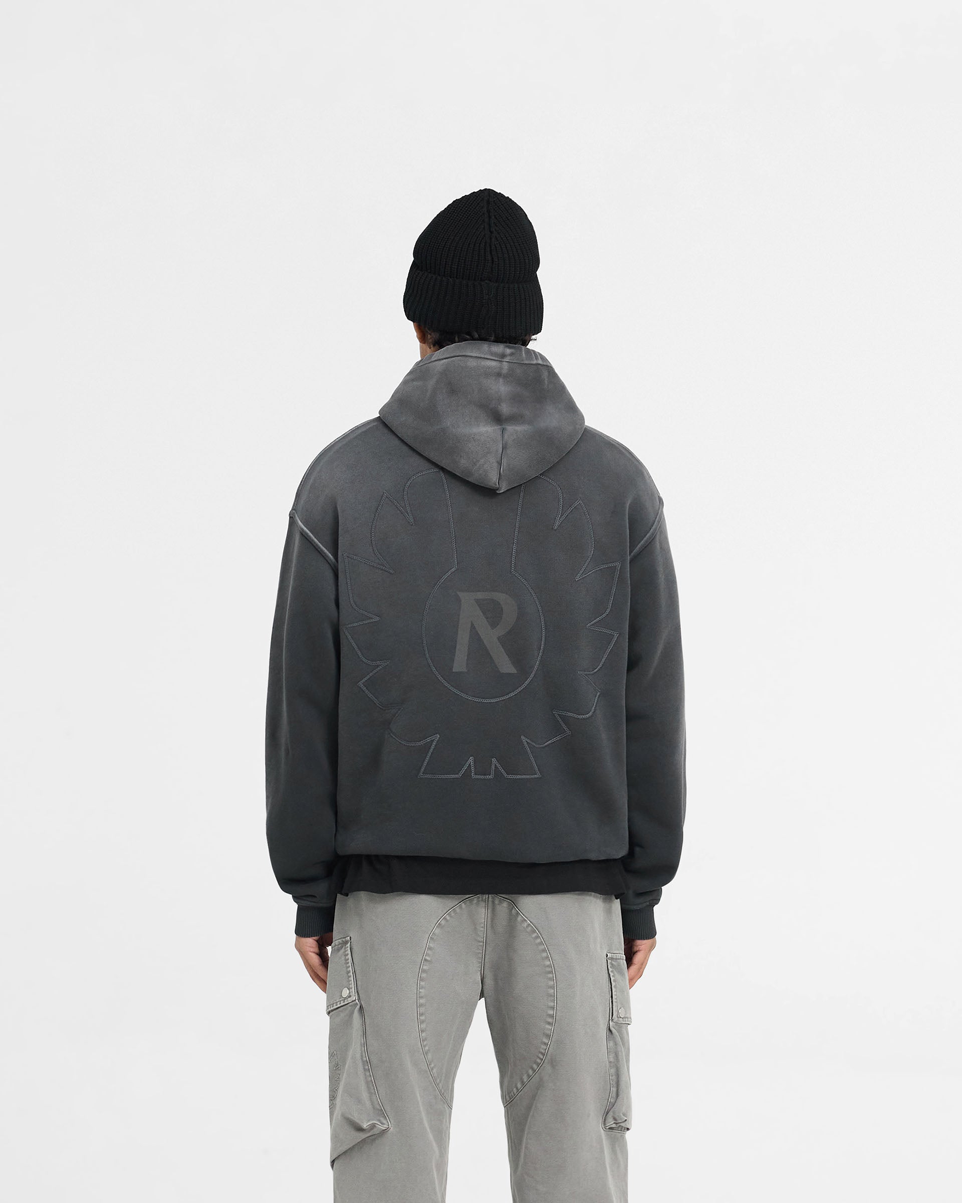 Represent X Belstaff Outline Phoenix Hoodie - Shadow Black | Stylish Streetwear Hoodie for Men & Women | Perfect for Urban Fashion & Outdoor Adventures