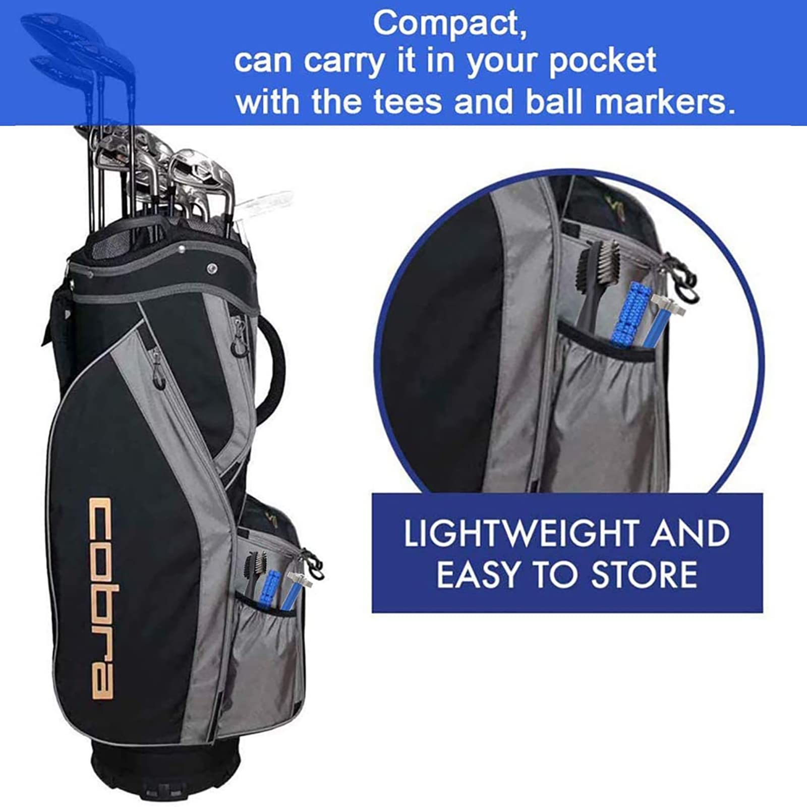 VIPMOON Golf Club Groove Sharpener Tool - Golf Brush & Groove Cleaner with Retractable Zip-line Aluminum Carabiner - Wedge & Iron Groove Sharpener for U & V Grooves - Perfect Golf Accessories for Men - Ideal for Course Maintenance & Club Care