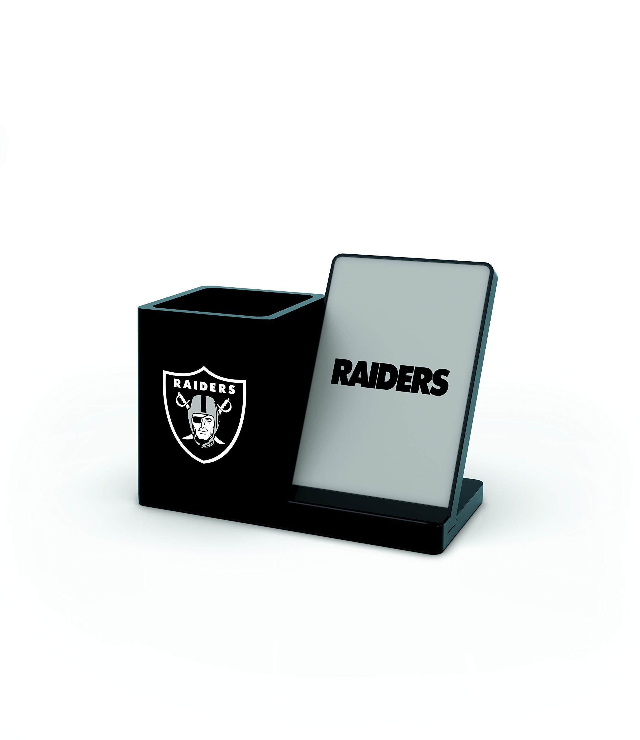 SOAR NFL Team Logo Wireless Charging Stand & Desktop Organizer - Fast Qi Charger for iPhone, Samsung, AirPods - Perfect for Office, Home, Gaming Setup