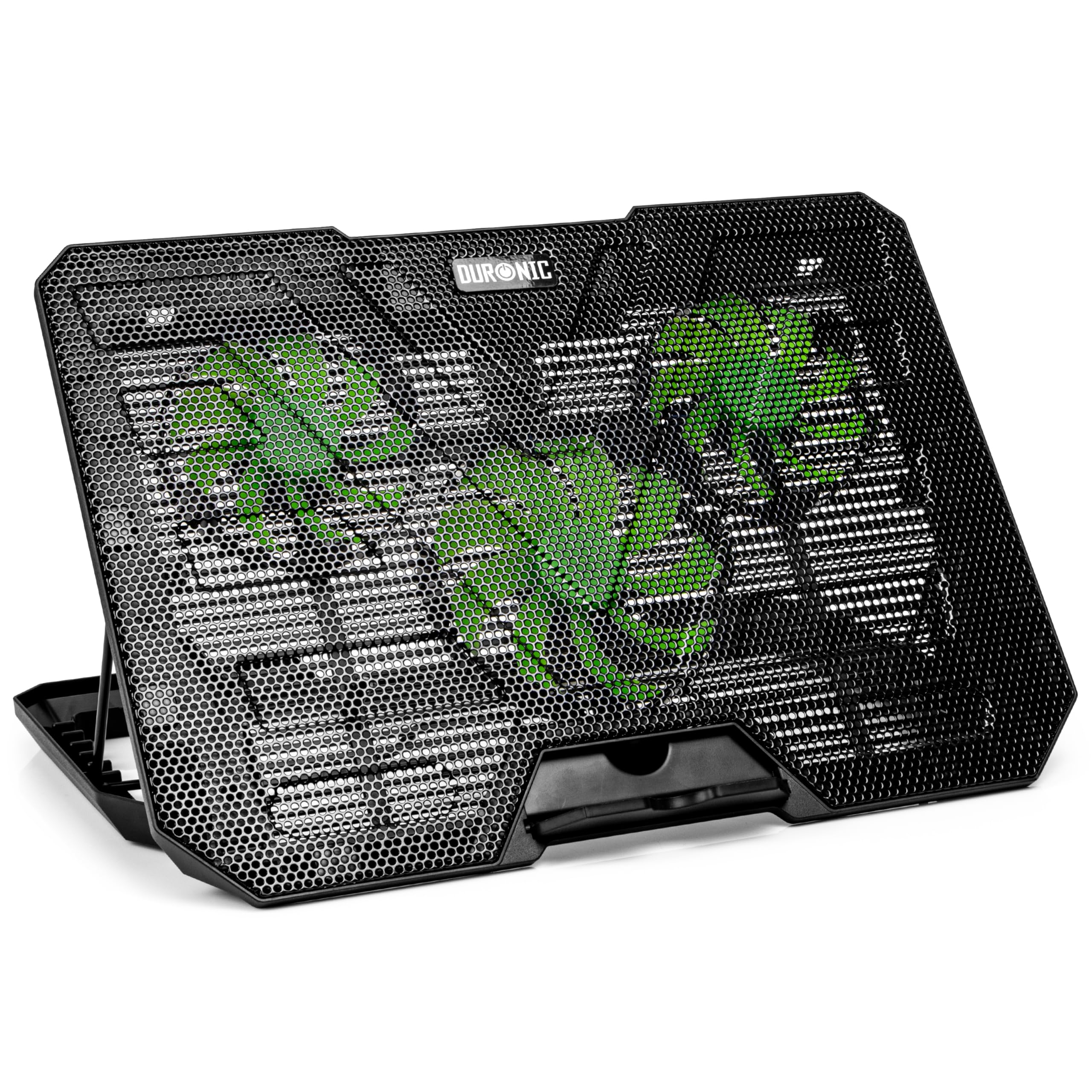 Duronic LC3 Laptop Cooling Pad - Adjustable 6 Height Ergonomic Stand with 1400 RPM Fan for 14-17.3 Inch Laptops | Ultra Slim Design with LED Lights | Perfect for Gaming, Office Work & Study Sessions
