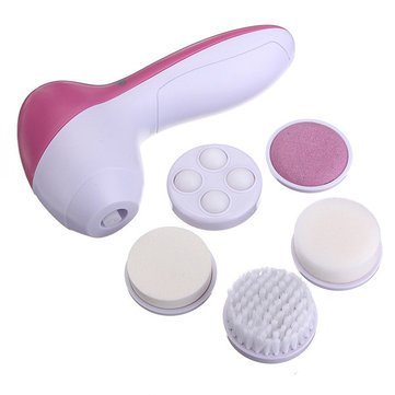 5-in-1 Electric Facial Cleansing Brush Set - Deep Pore Cleaner, Exfoliator & Massager for Glowing Skin | Perfect for Daily Skincare Routine & Spa Days at Home