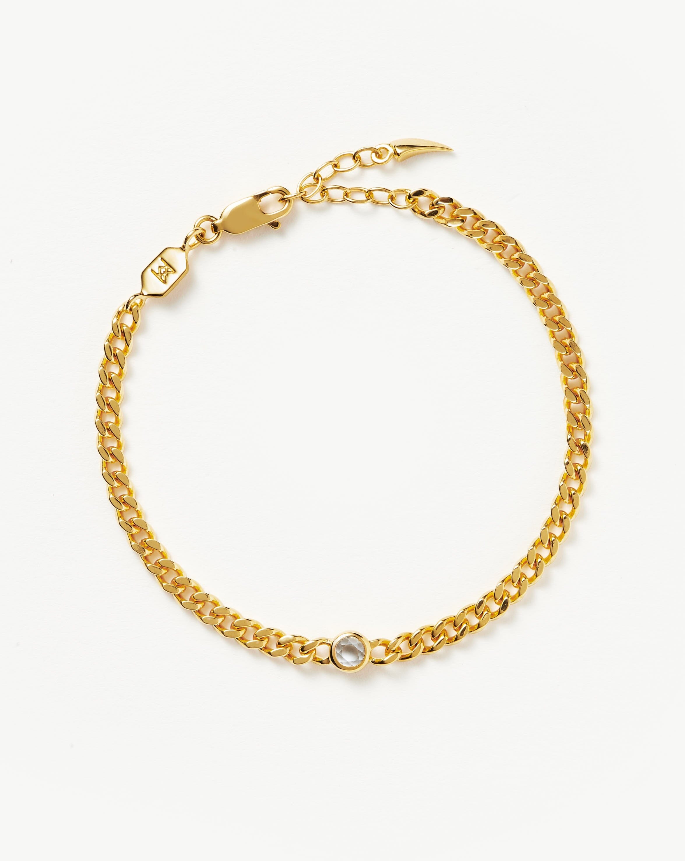 April Birthstone Bracelet for Women - 18k Gold Plated Vermeil & Crystal Charm Jewelry | Perfect Birthday Gift, Anniversary Present, or Everyday Wear