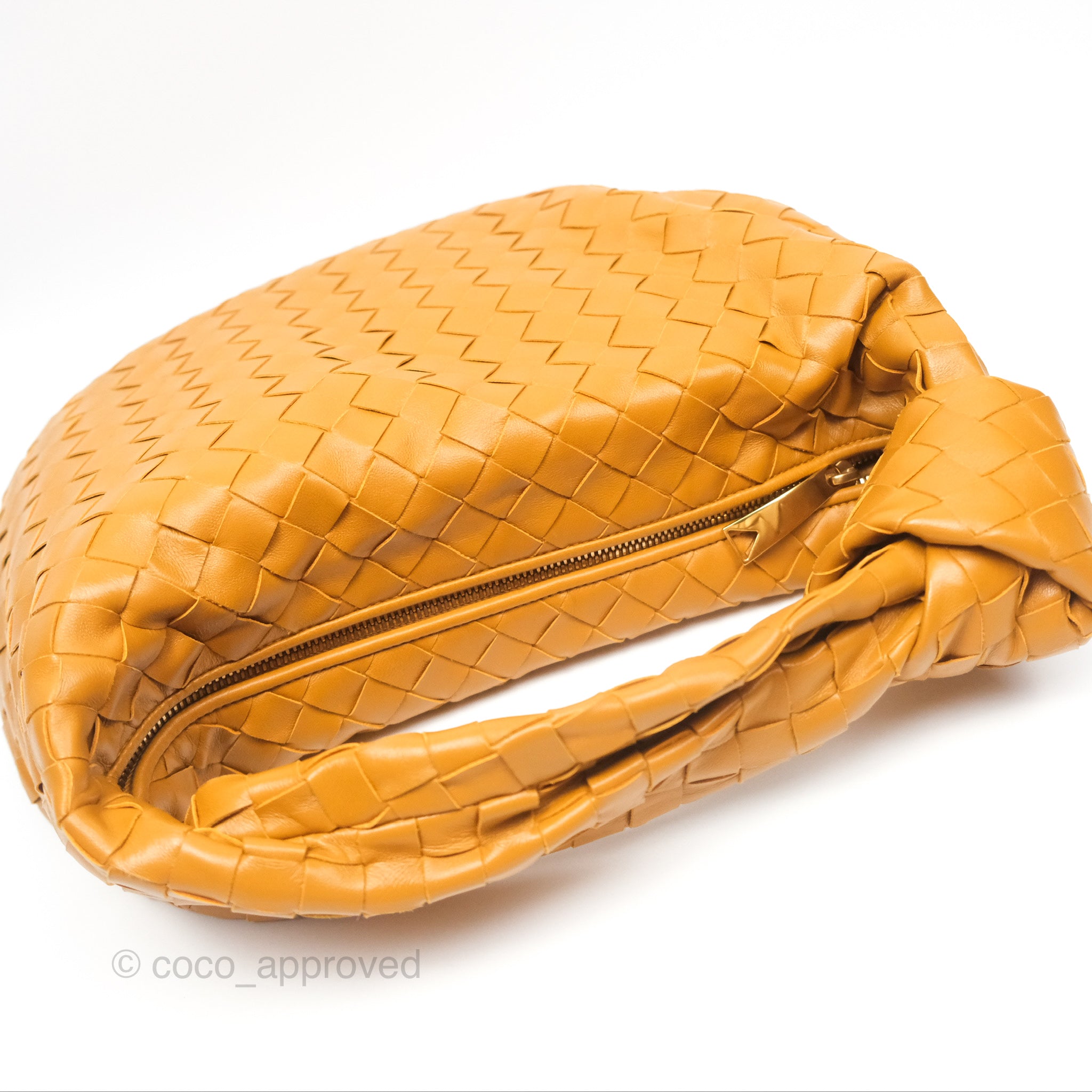 Bottega Veneta Teen Jodie Bag in Caramel Intrecciato Lambskin Leather - Luxury Crossbody Shoulder Bag for Women, Perfect for Everyday Use & Special Occasions
