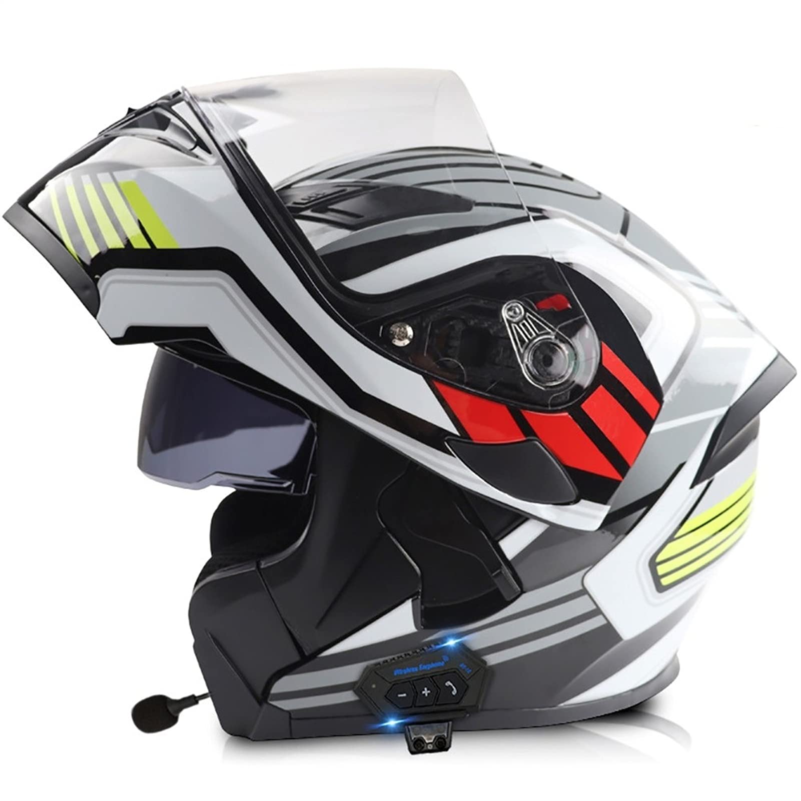 ZYTOSETR Motorcycle Bluetooth Helmet - DOT/ECE Certified Full Face Flip-Up Modular Helmet with Built-in Bluetooth Headset, Anti-Fog Visors for Men & Women (57-64cm) - Perfect for Commuting, Touring & Urban Riding